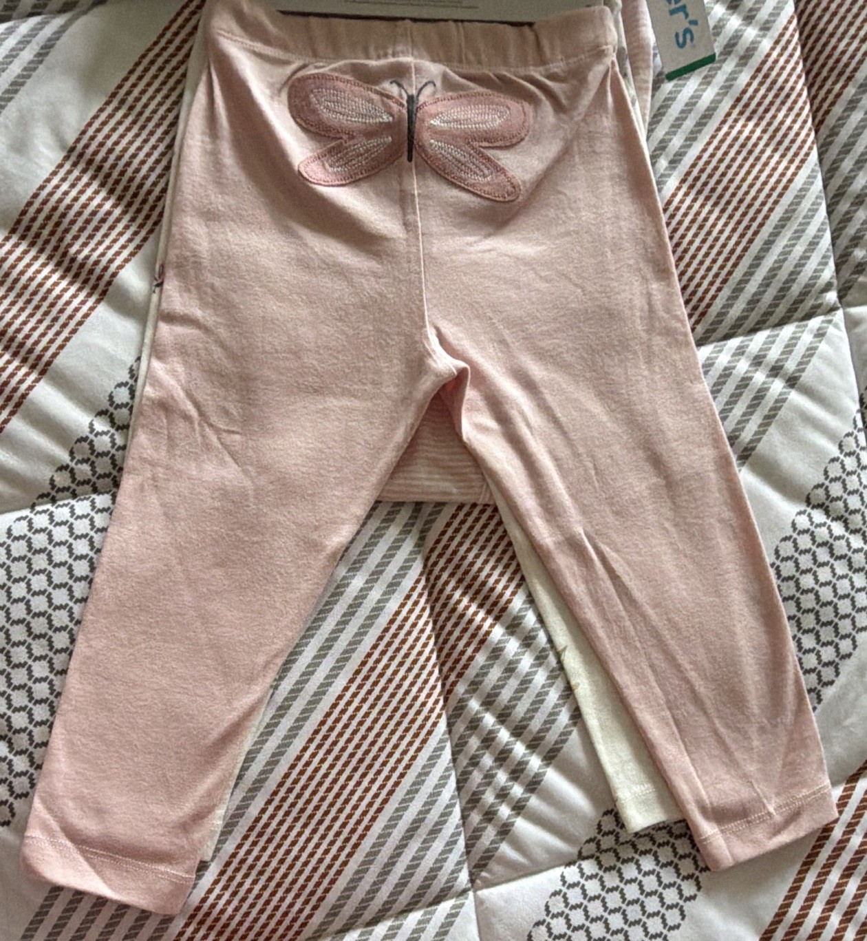 Carter’s 2pc Baby Girl Outfit Set Bodysuit & Pants Pink 18M Bow Animal