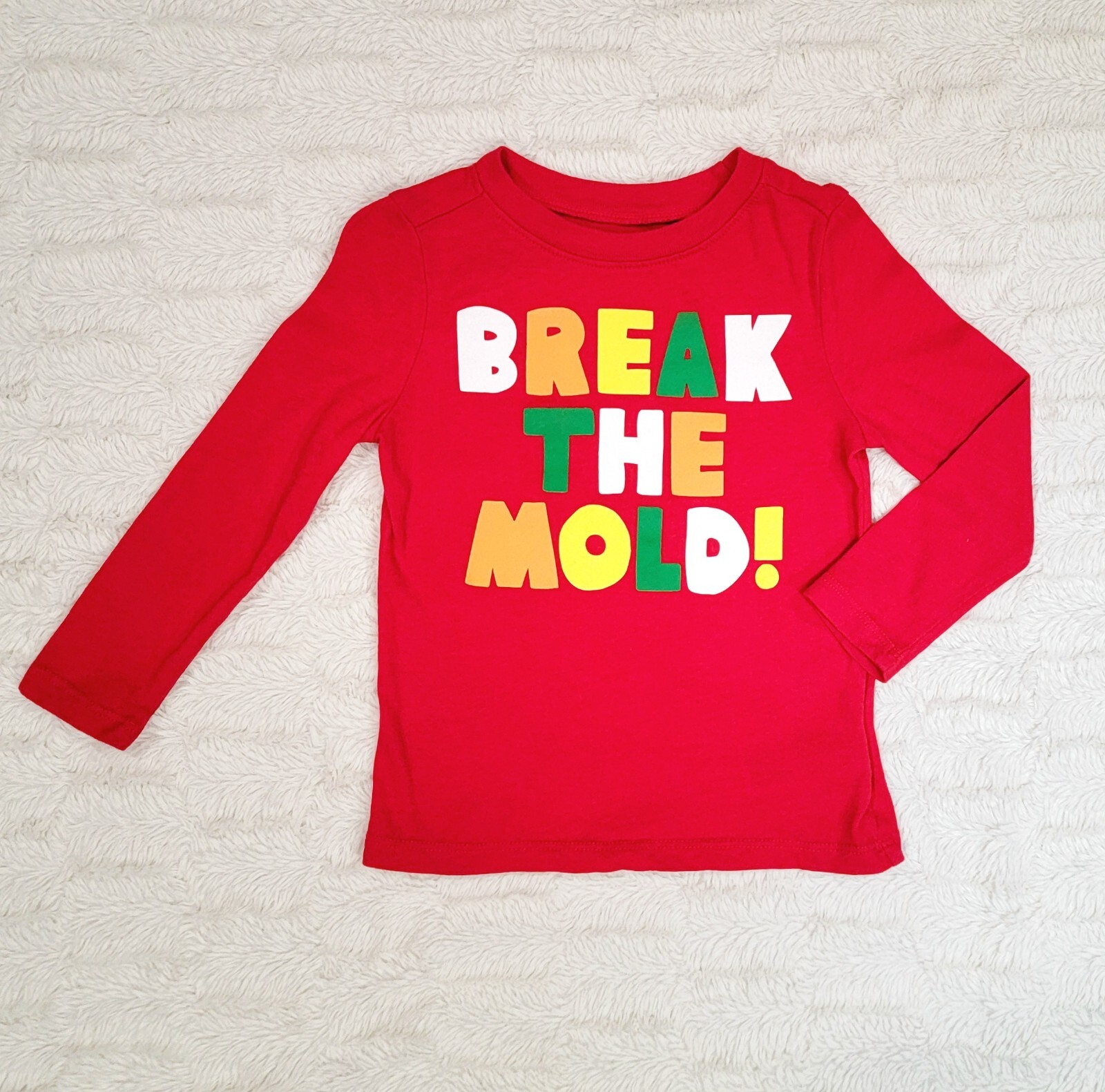 Mixed Brand Outfit Boy 2T LS Red Graphic Tee & Pull-on Navy Cuffed Corduroys