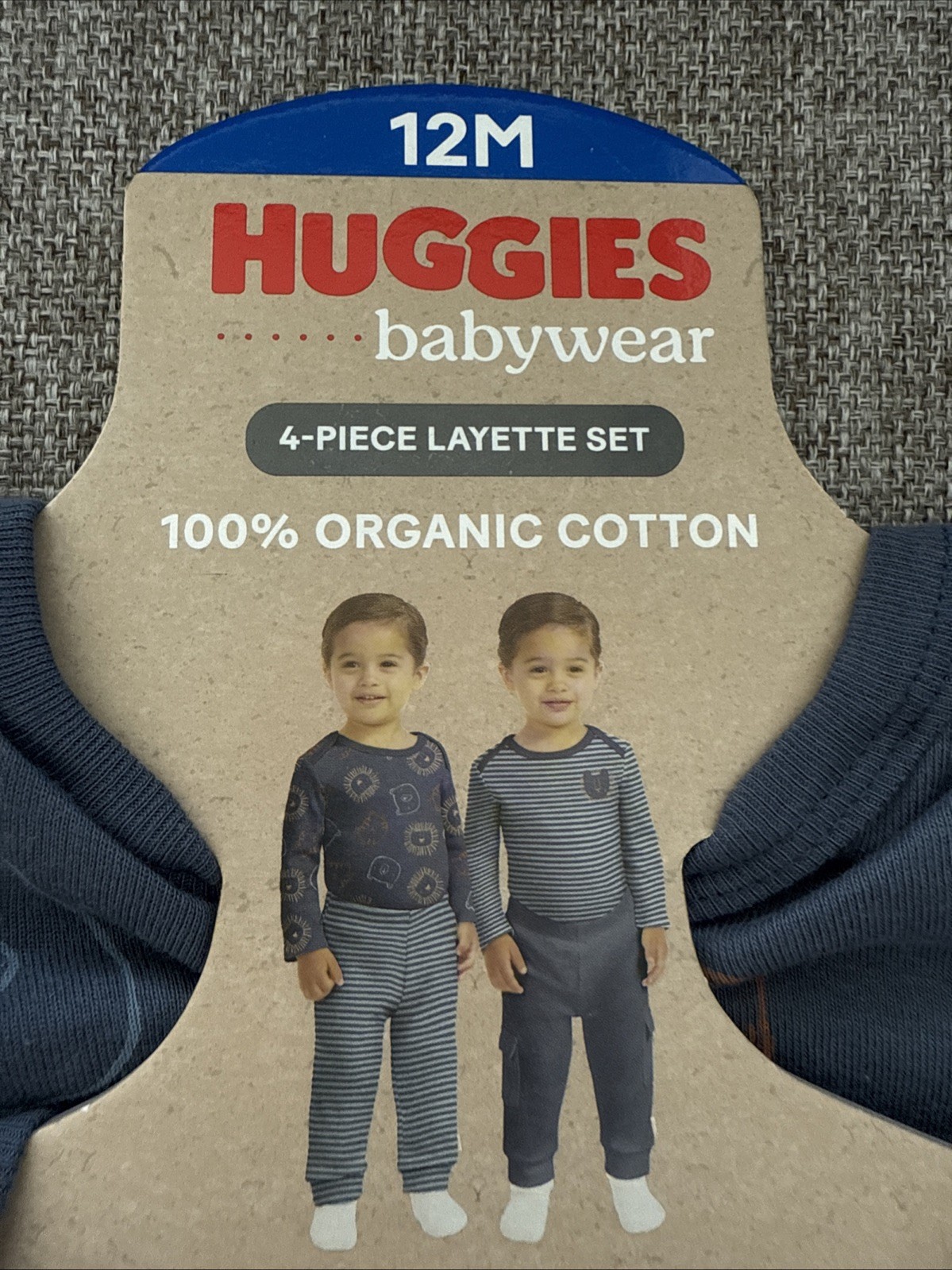 NWT Huggies Babywear 4-piece Joy Layette Set Organic Cotton 12 MO Animal Print