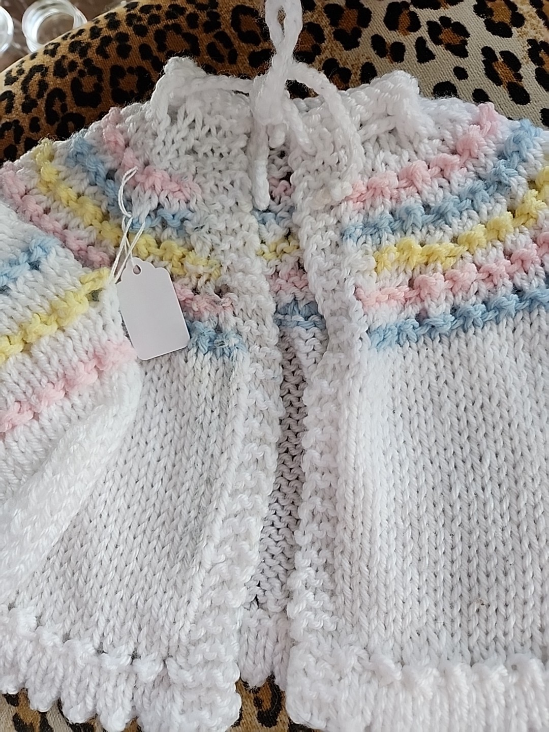Layette Handmade White Pink Blue Yellow 6-9 mths