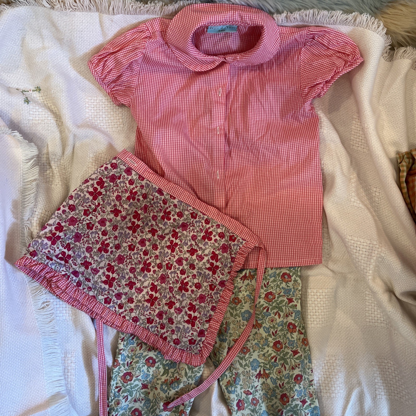 Papo d’Anjo Pink Multi-Color Floral Pant And Wrap Skirt LOT of 3 Size 4T