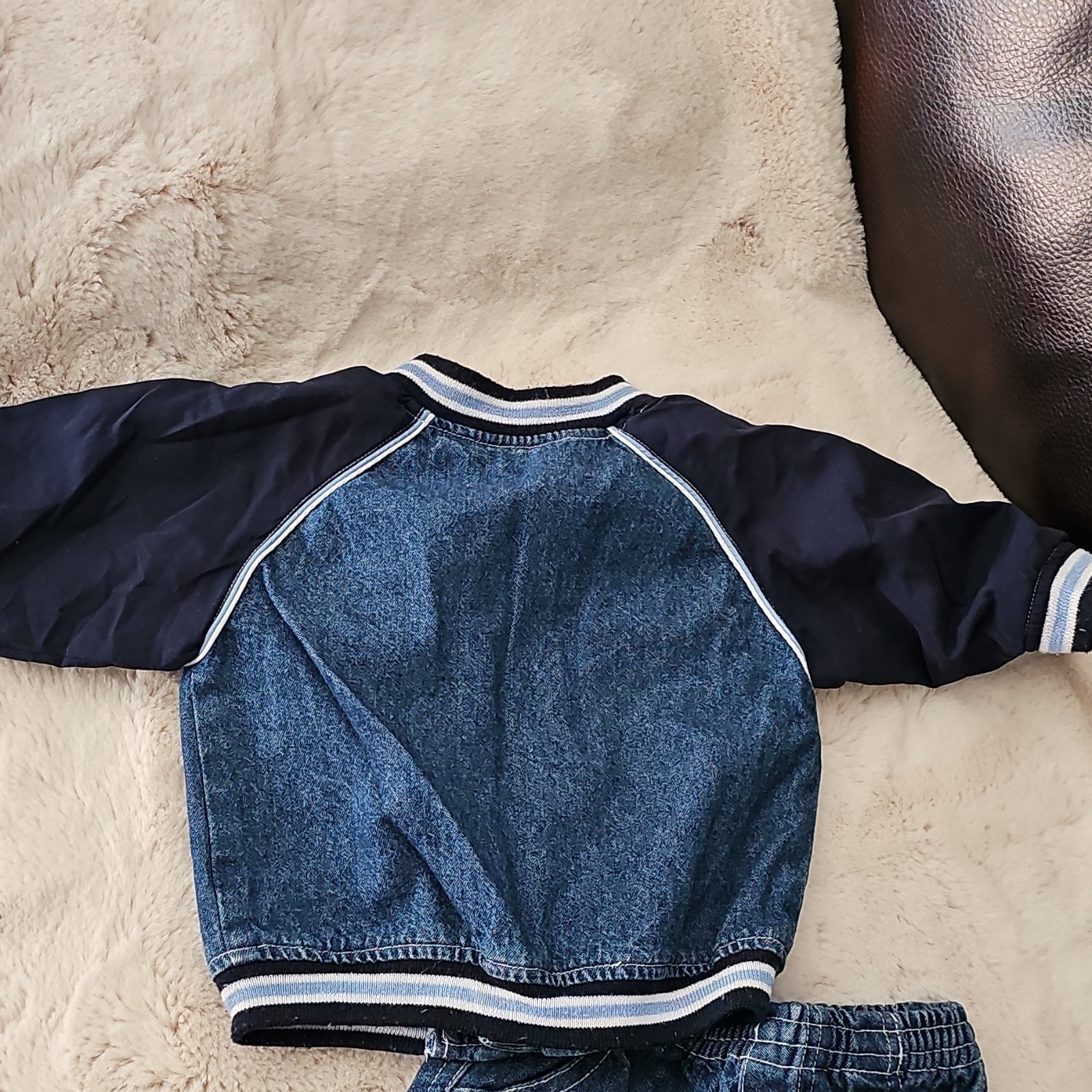 Vintage Baby Denim Jacket & Pants 2-Piece Set Blue/Navy 3-6 Months Cotton Zip