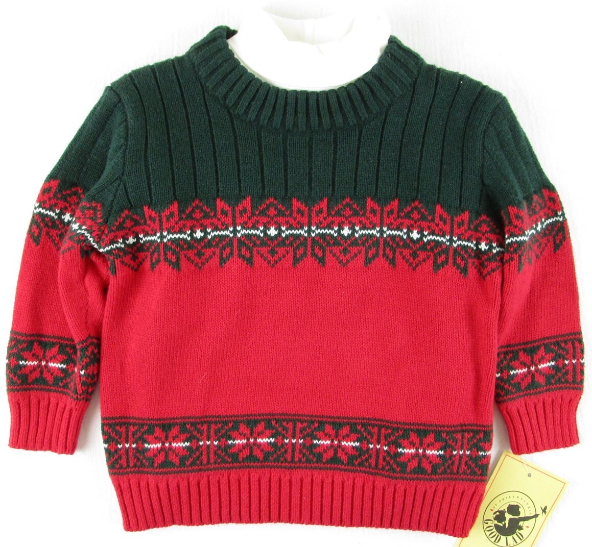 NWT Good Lad Boy’s 3 Pc. Holiday Sweater, Shirt & Corduroy Pants Set, 6-9M, $36