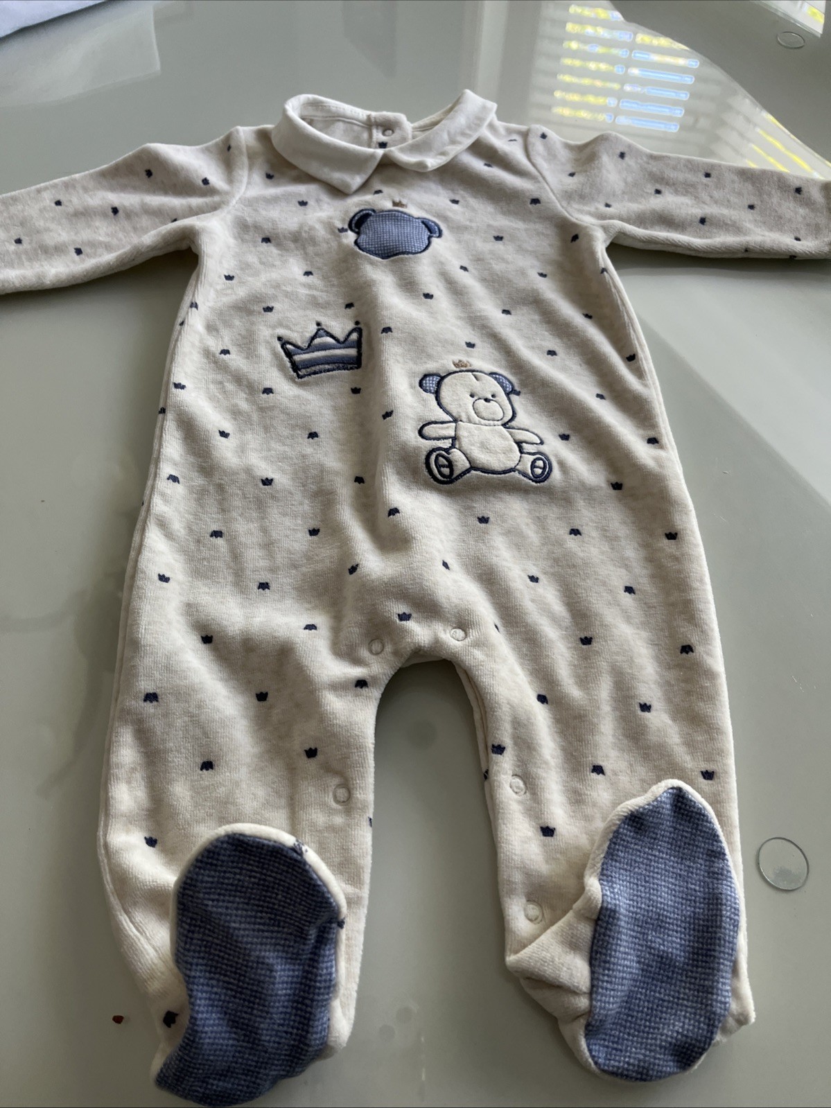 Mayoral Newborn 2 To 4 Months Velvet One Piece Outfit