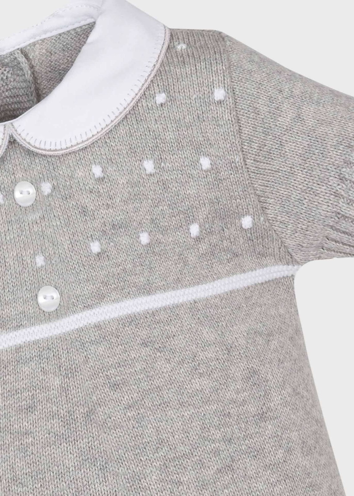 Minhon Grey Knit Baby Shirt & Shorts Set