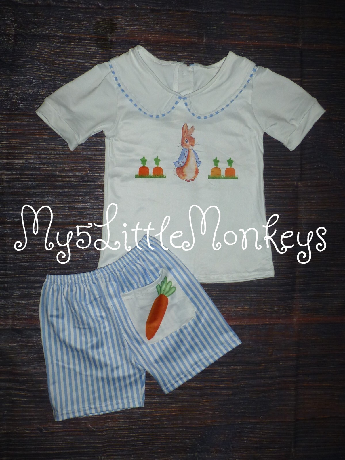 NEW Boutique Peter Rabbit Easter Bunny Boys Shorts Outfit Set