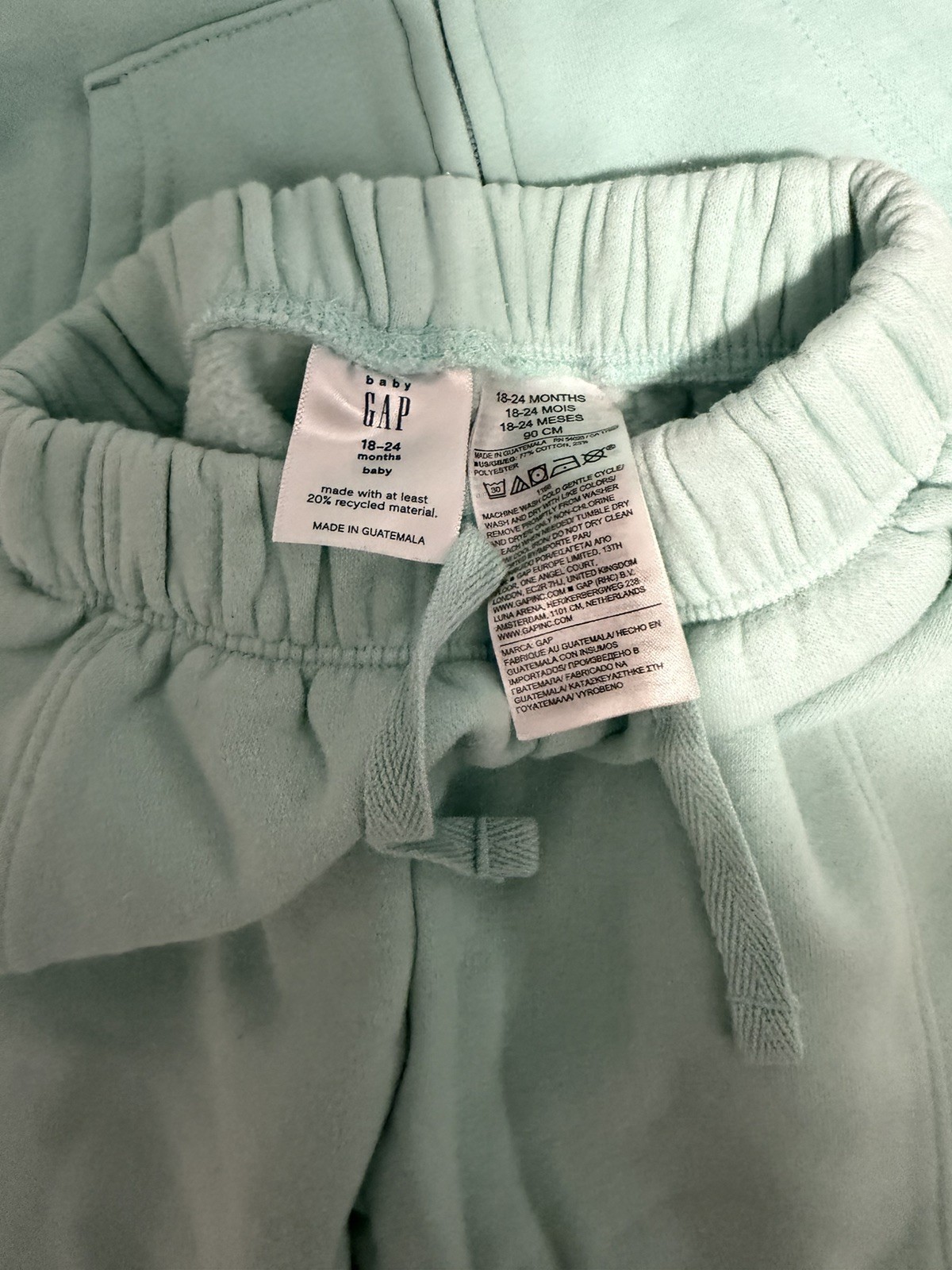 Gap Baby 18-24 M Hoodie & Pants Set Zip Hooded Logo Accent Cotton Blend