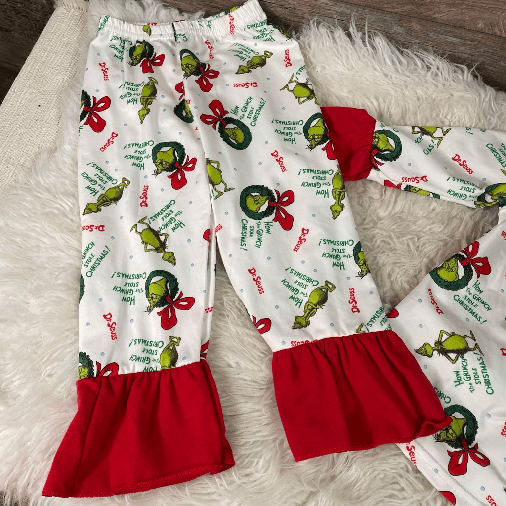 Infant Girls Dr. Seuss The Grinch” Christmas 2-Piece Outfit Size 36M