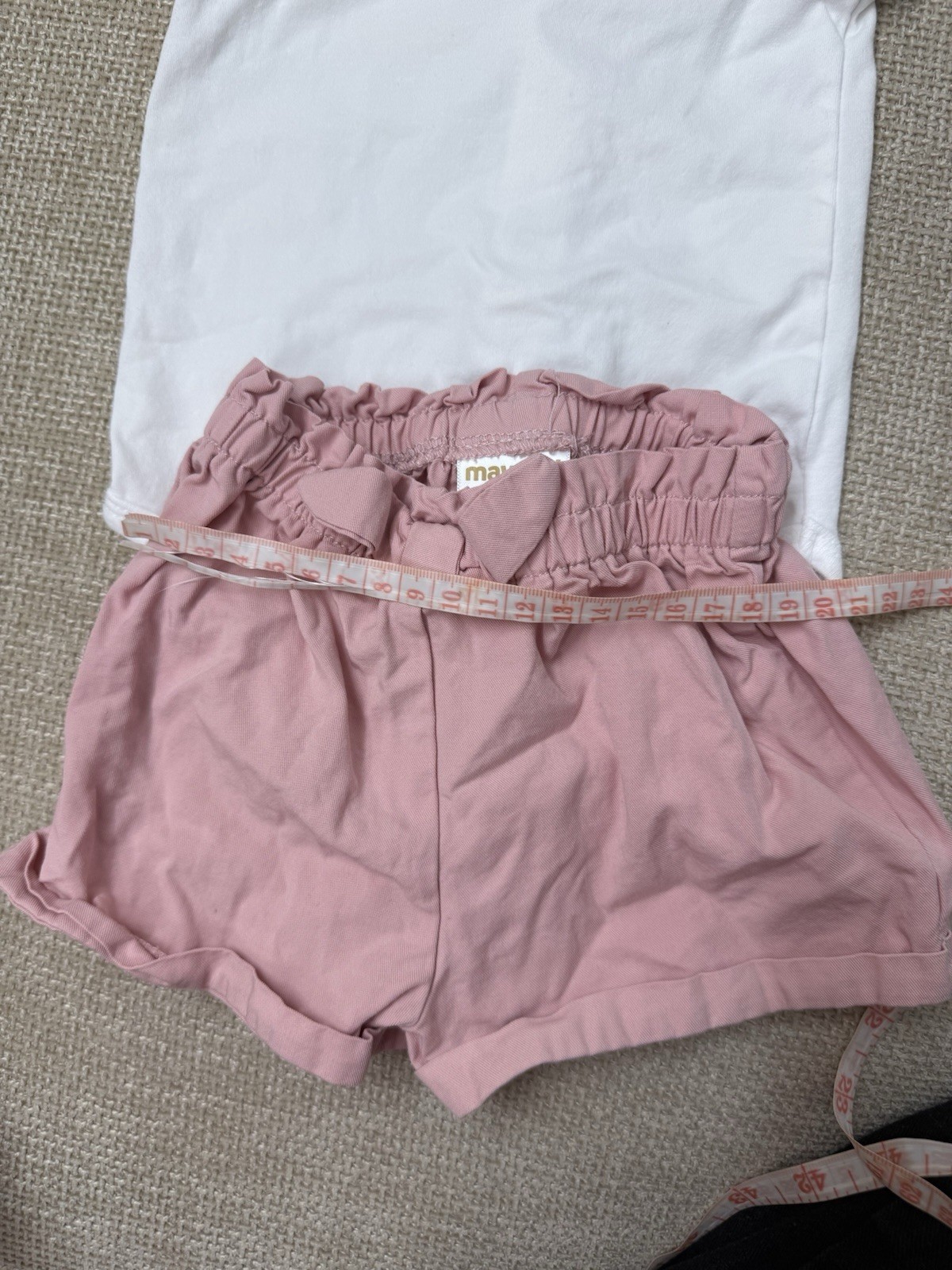 Mayoral 6-9M Pink Shorts & White Lace Bodysuit Baby Girl Outfit Set EUC
