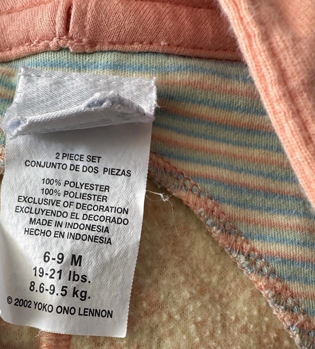 VTG Carter’s Yoko Ono Real love John Lennon Lot Blanket Outfit Animal Safari
