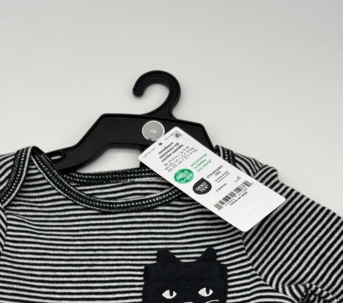 Carter’s Child of Mine Baby Girl Black Cat Dress, 2-Piece, Size Newborn