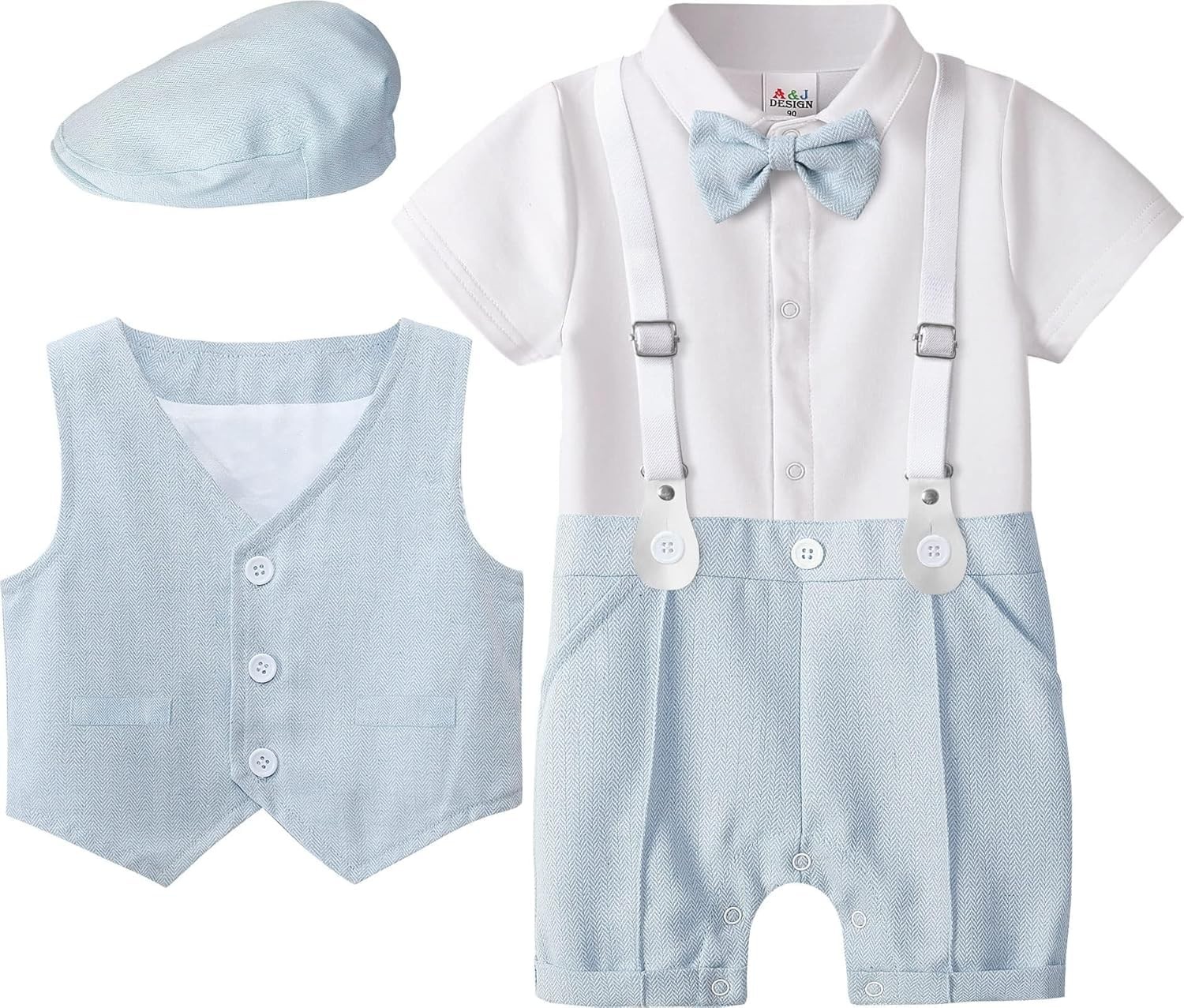 Baby Suits for Boys Wedding Gentleman Suspenders Outfits Summer Formal Easter…