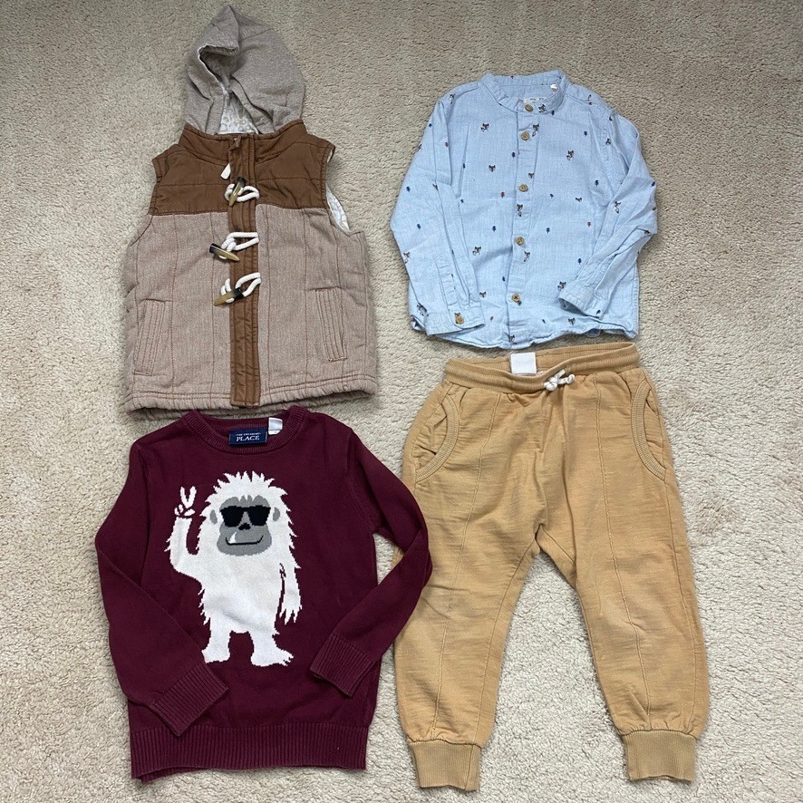 Toddler Boys 3T Clothing Bundle Lot Fall Winter Zara Oshkosh Childrens Place