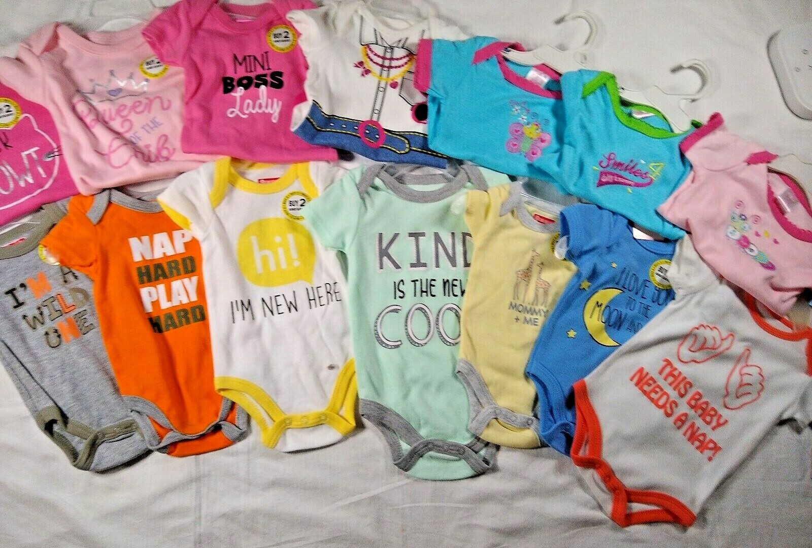 Unisex Infant Cotton outfit 1 piece Snap crotch Choice of Size & Pattern