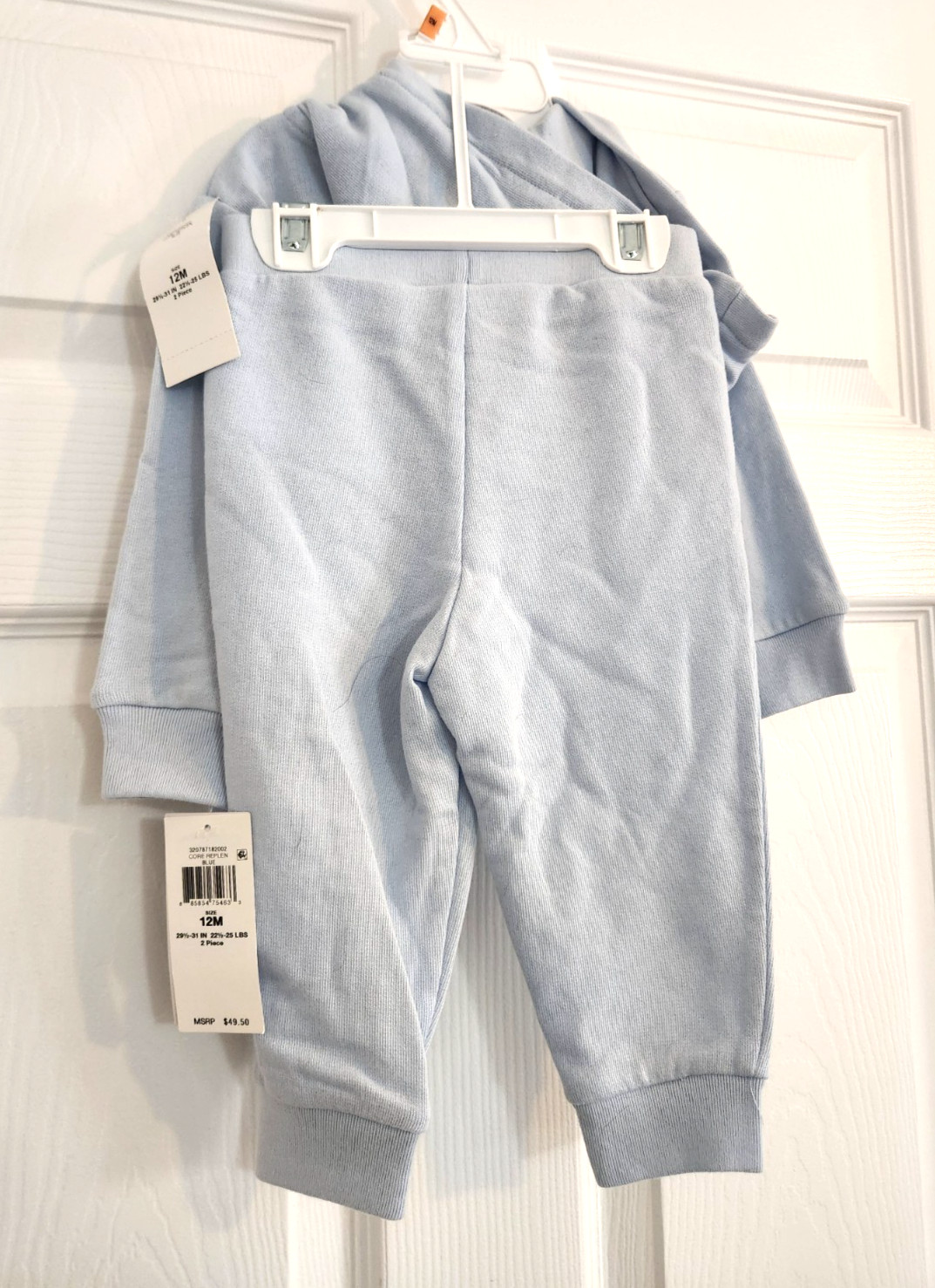 Polo Ralph Lauren Baby Logo Boys Light Blue Zip Hoodie/Pants 3 Pc Set 12M NWT