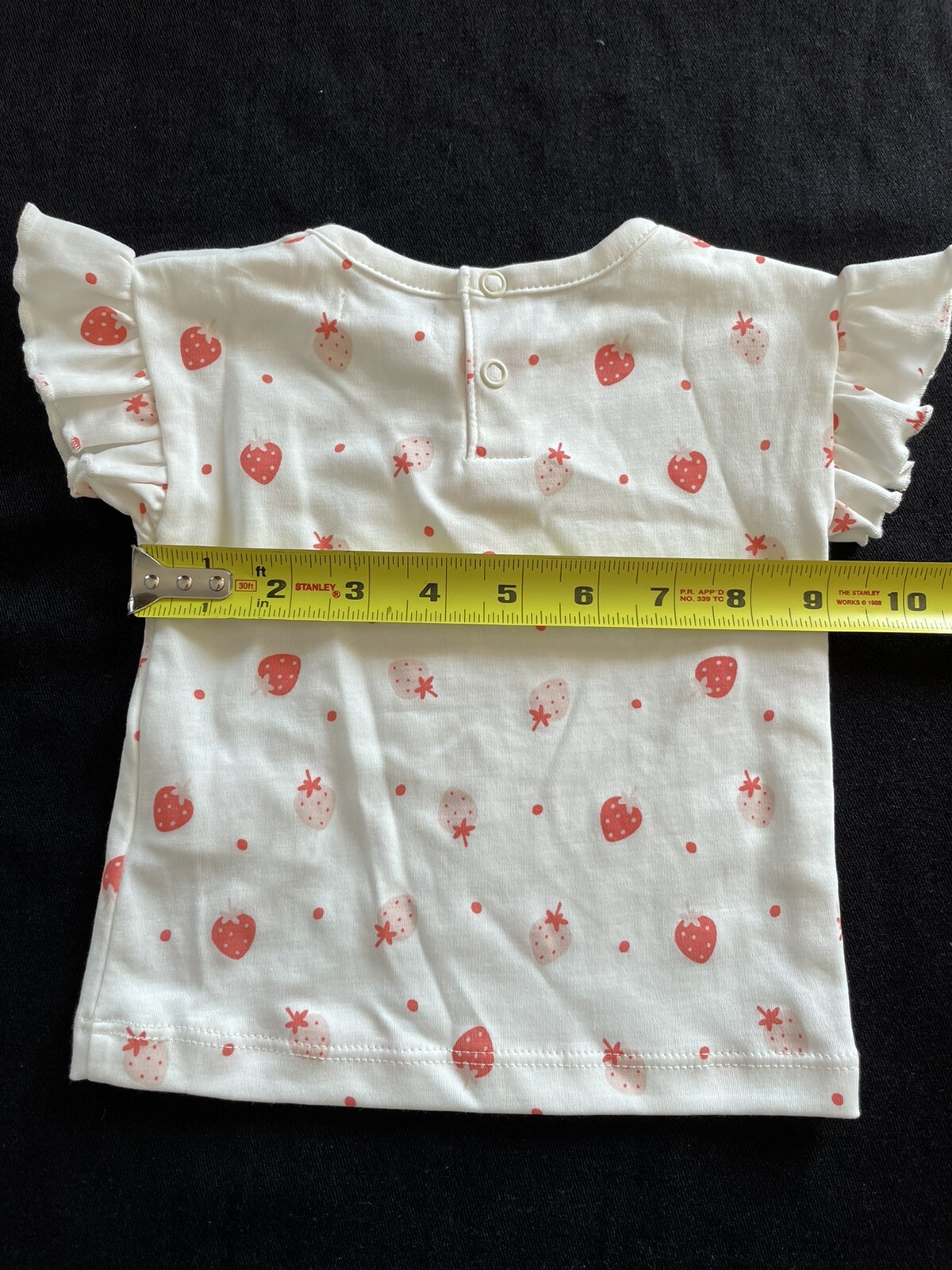 Tun Tun (Peru) NWT Ivory/Strawberries Pima Cotton Top & Bloomers-3-6Mos