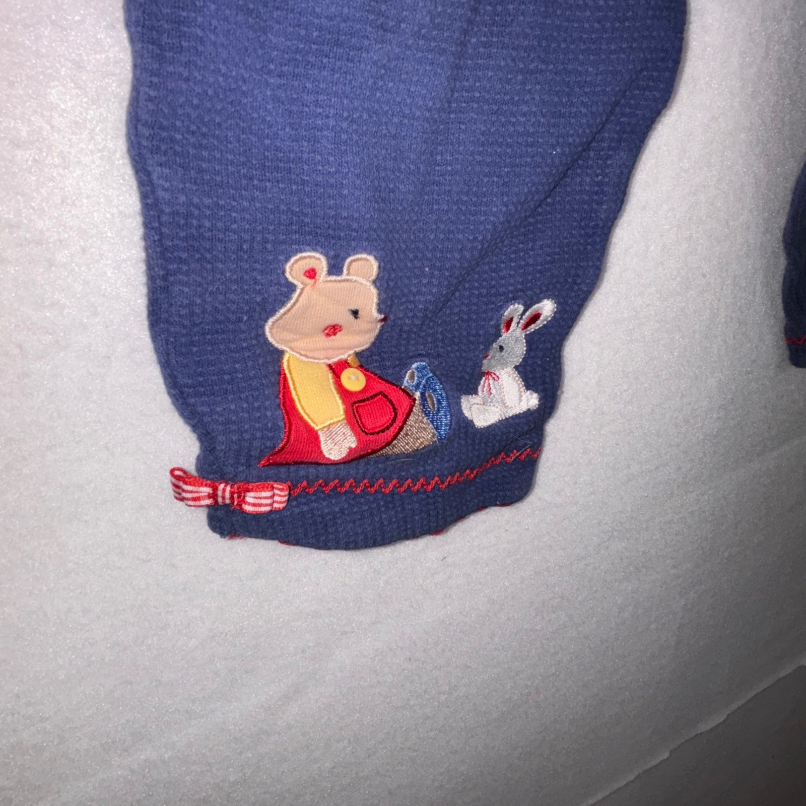 Buster Brown Baby Girls Navy Blue Bear Gingham Embroidered 2 Piece Outfit 24m