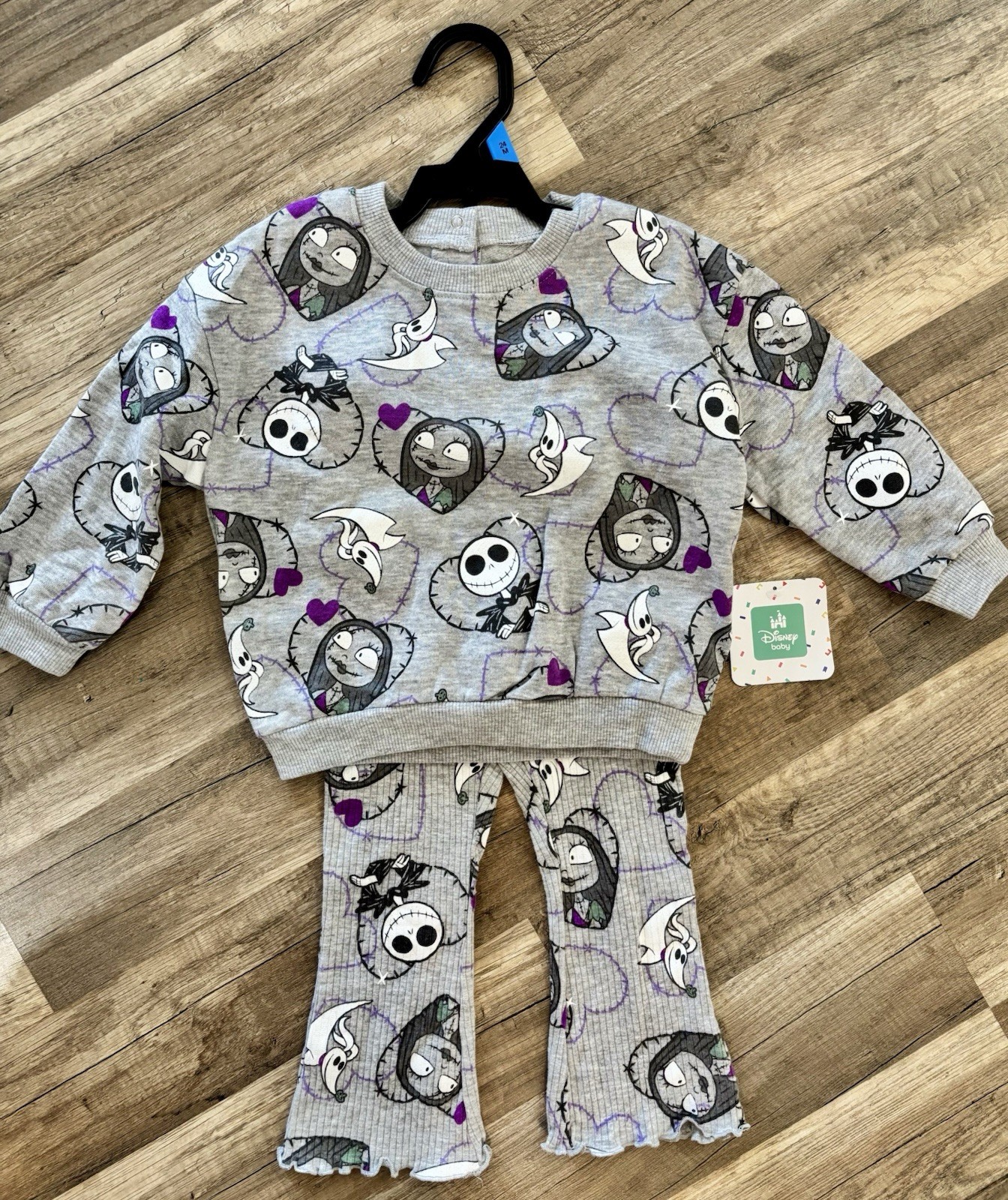 NWT Disney Baby Nightmare Before Christmas 24 Mth Light Sweatshirt& Flare Pants