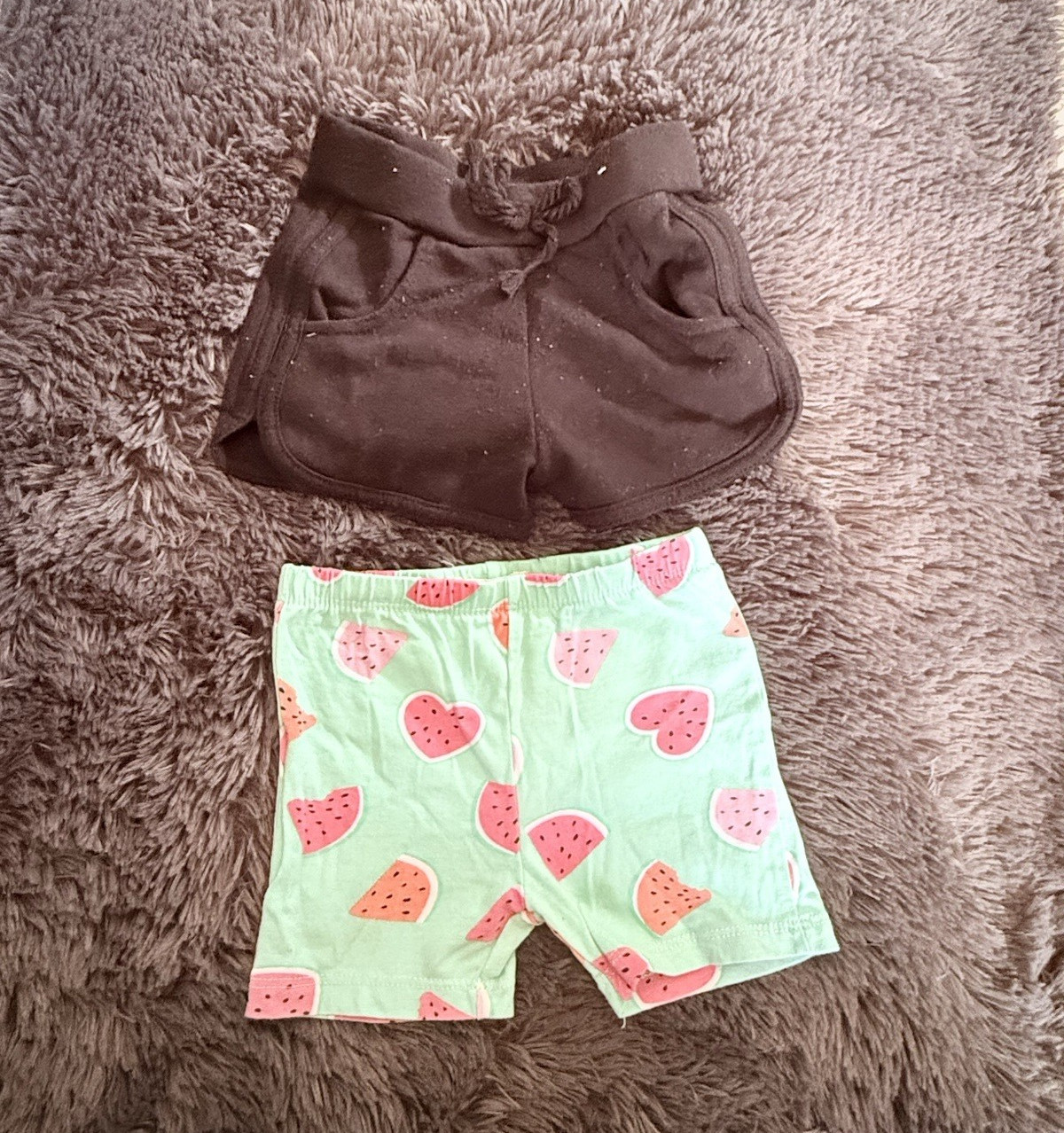 Garanimals 18M shorts Shorts Black pair and Watermelon Brown/Green pair