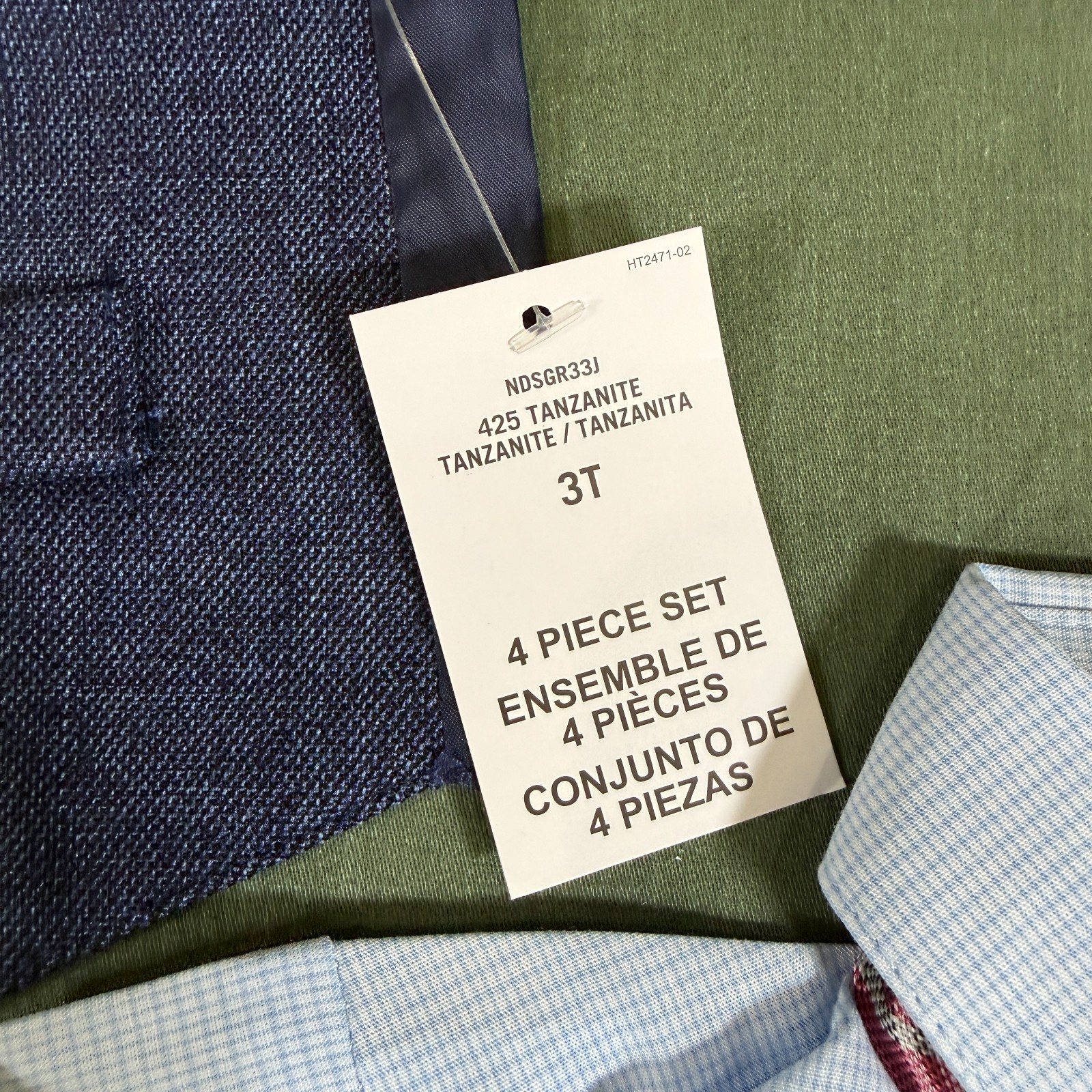 Nautica Boys 4 Piece Suit Set 3T Blue Vest Pants Shirt Bow Tie New