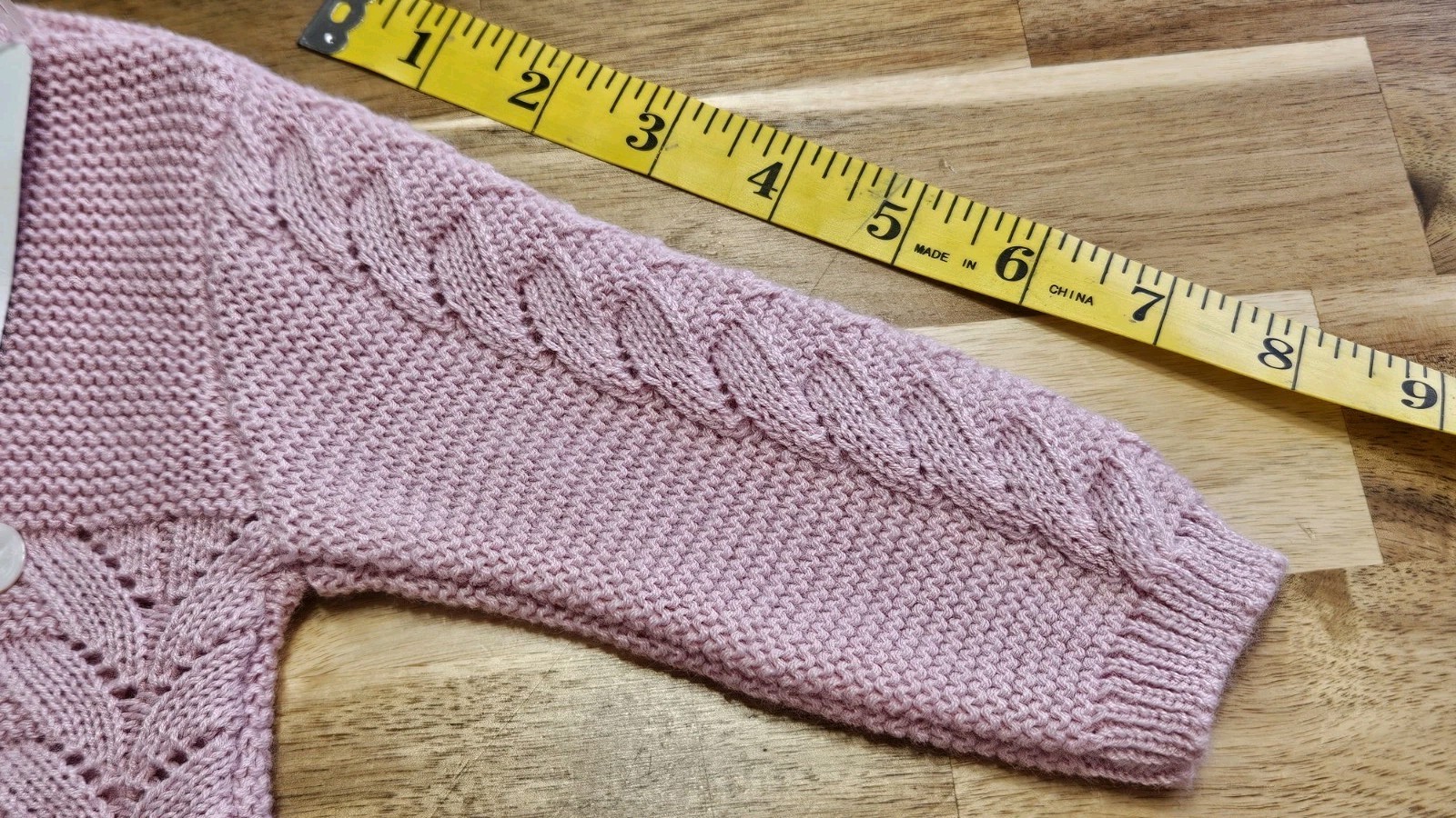 COTTON-BEBÉ Baby Girl 3-Piece Knit Outfit 3M Pink Dralon Sweater Pant Bonnet NWT