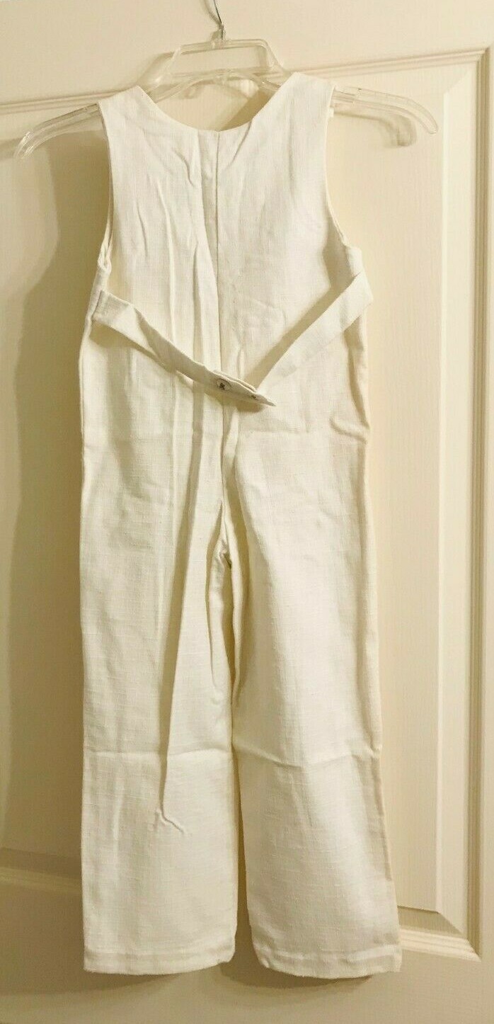 VINTAGE HANDMADE TODDLER Easter Rabbit Ivory JUMPSUIT Buttons