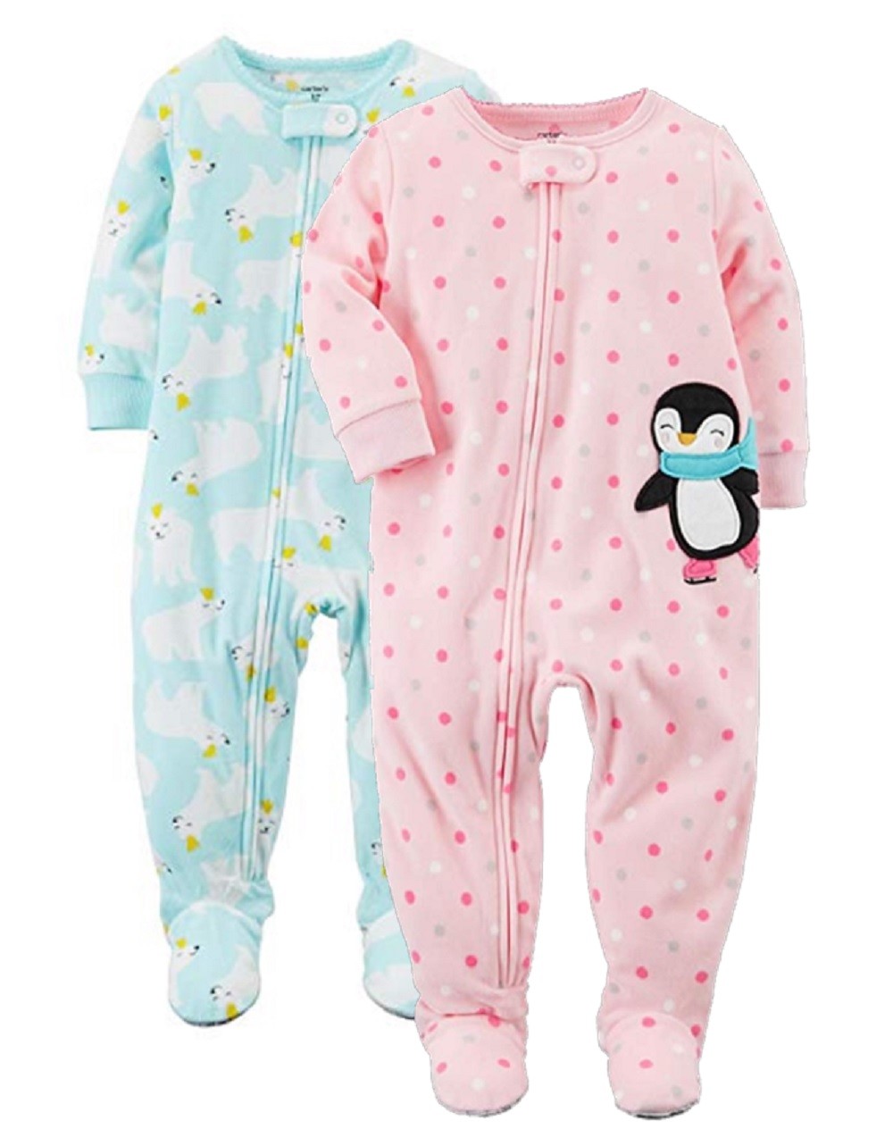 Carter’s Girls 2 Pack Footie Sleeper Penguin/Polar Bear