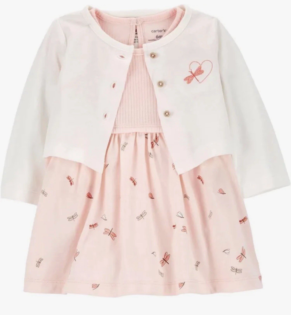 NWT Carter’s Baby 2-Piece BodysuitDress & Cardigan Set 9 Months