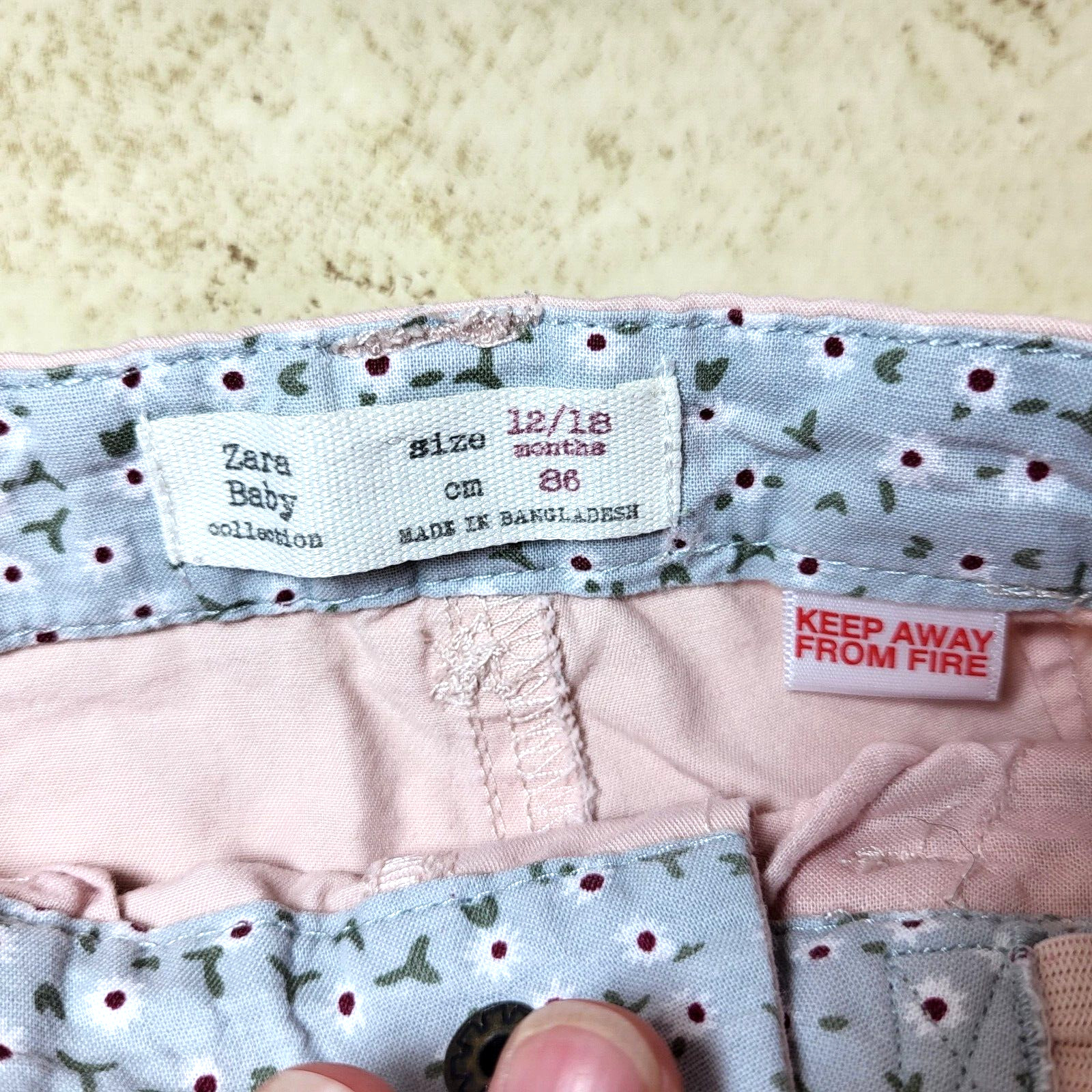 Zara Baby Collection Bunny Long Sleeve TShirt Dusty Pink Pleated Pant Set 12-18M