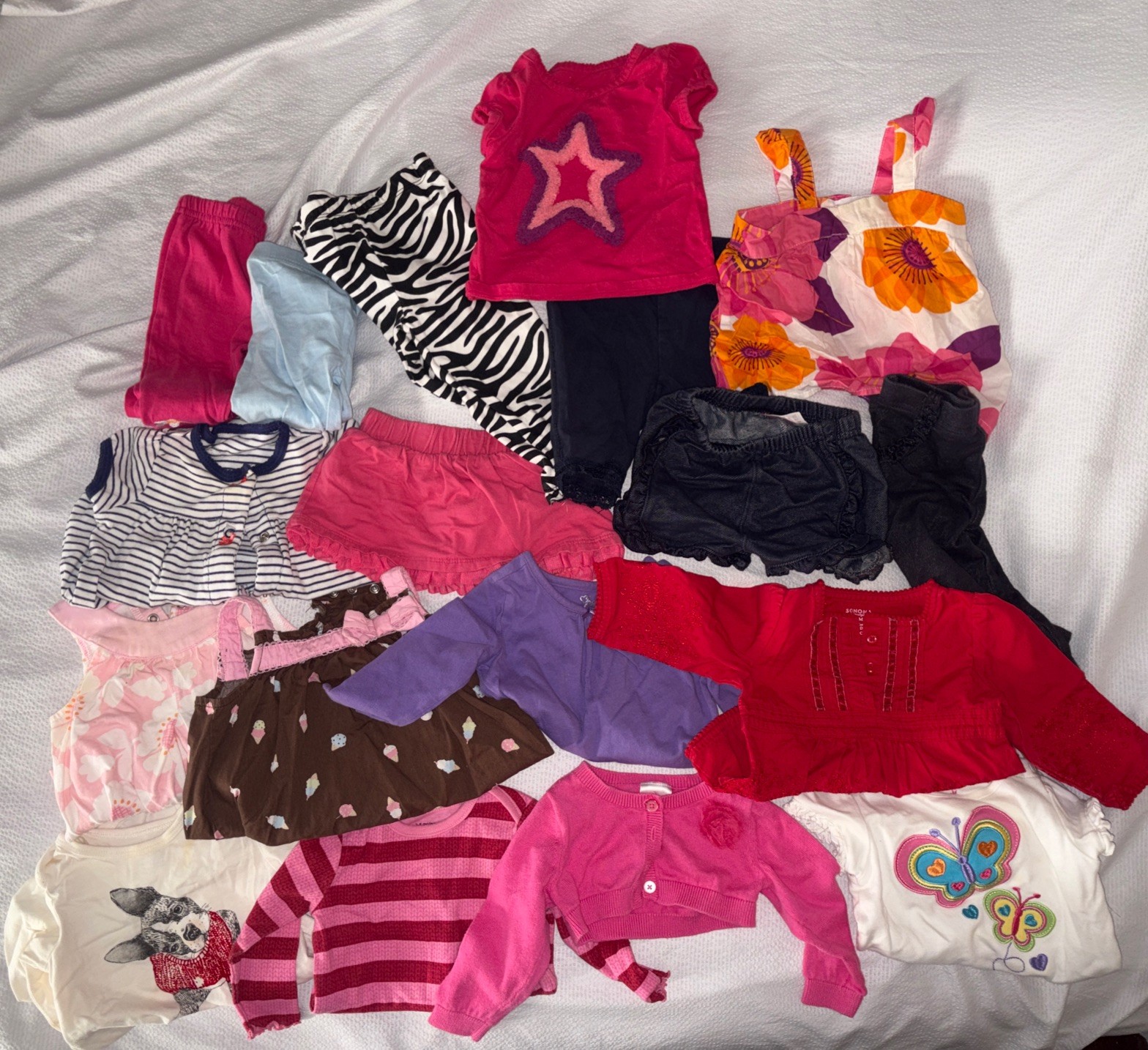 Infant Baby Girls 18 Piece Clothing Lot Sizes 3/6M/6/9M/12M Gymboree Carter’s