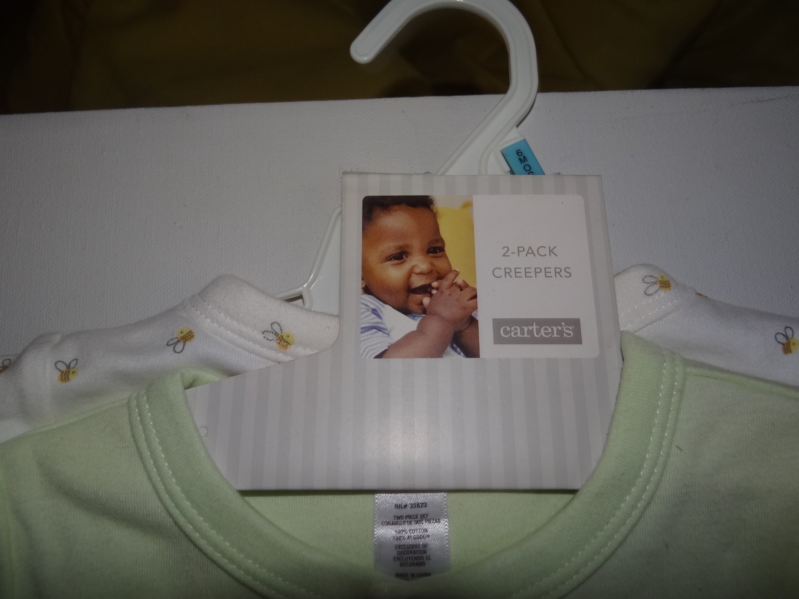 2 NEW Vintage Carter’s creeper one piece lot sz 6 mo turtle busy bee boy’s sweet