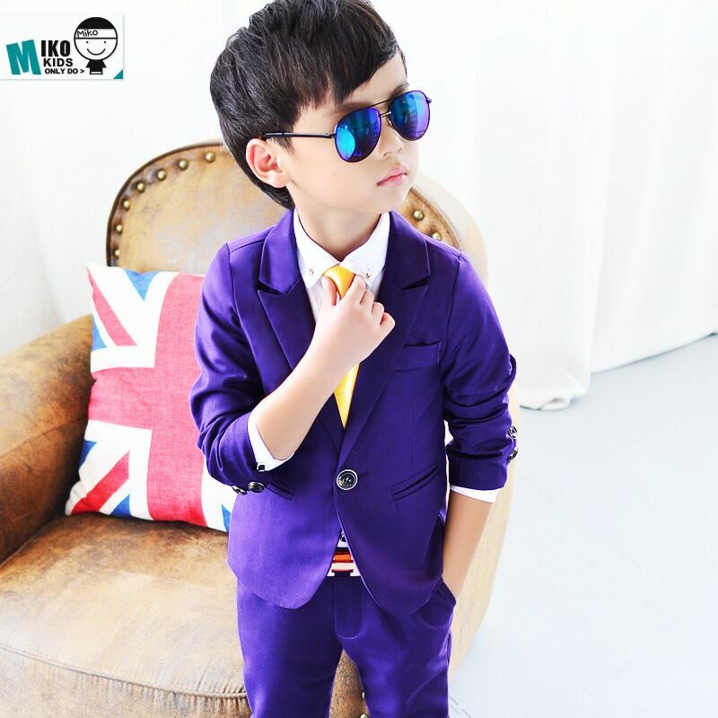 2pcs Kids Baby Boys Wedding Party Suit Coat+Pants For Concert Gentleman Clothing