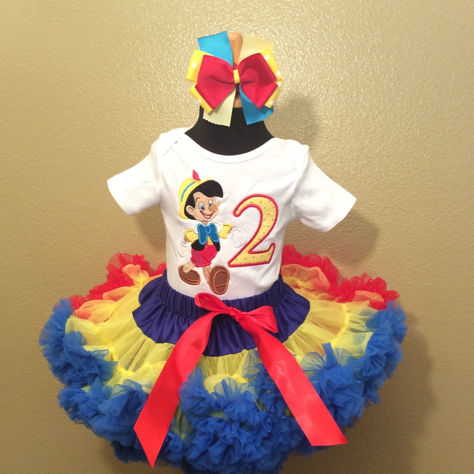 Pinocchio full body design pettiskirt set personalized size 24 months