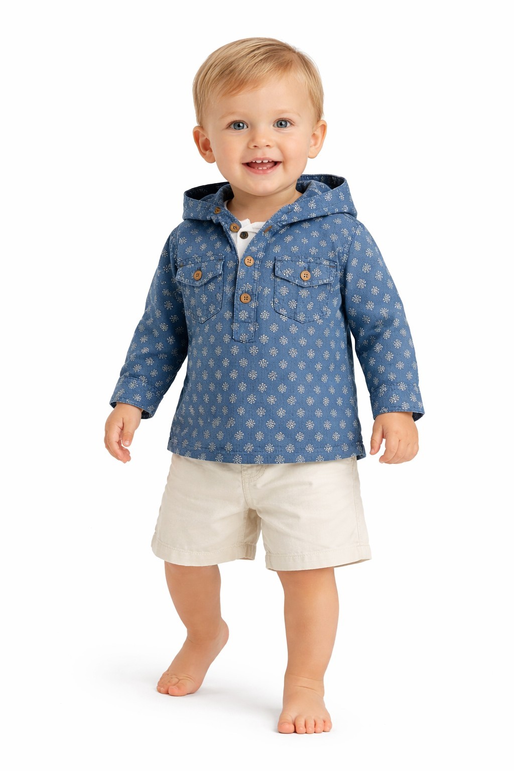 Carter’s Baby Boys’ 2-Piece Hooded Shirt & Canvas Short Set 12 Months