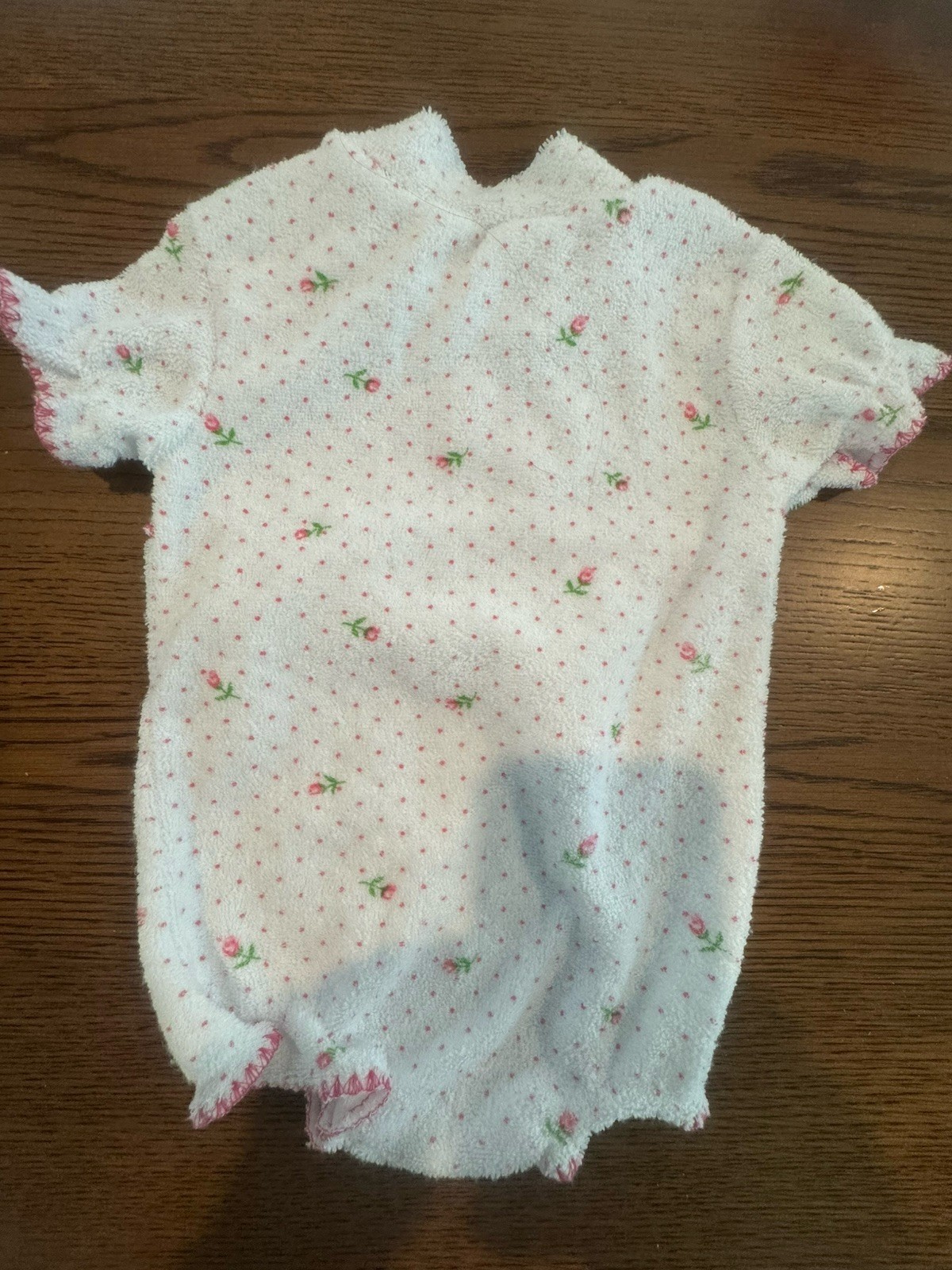 3-Piece Baby Girl Romper Set 3-6M Pink/White Floral Bow Lace Short Sleeve