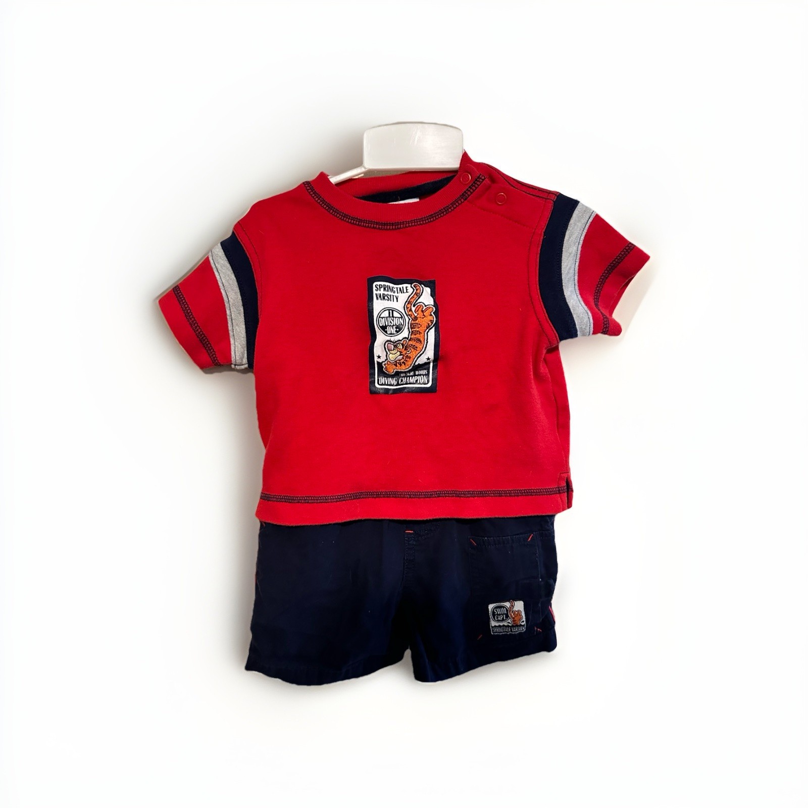 Vintage Y2K 90s Winnie The Pooh Tigger Outfit 2 Pc Toddler 18M Disney Baby