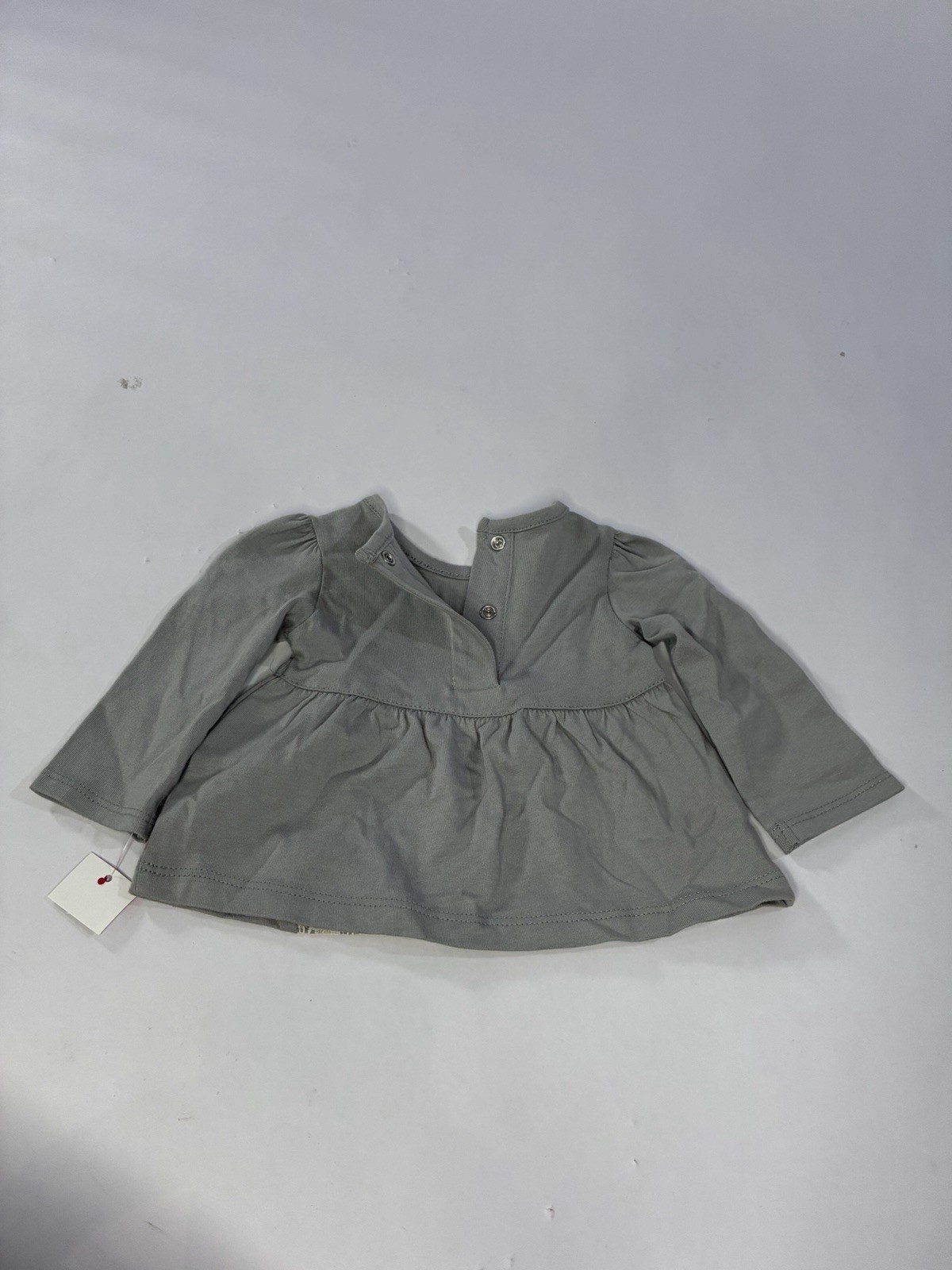 Small Wonders Girls 0-3M 2pc Cotton Pants Set Lace Bow Snap Gray/Ivory