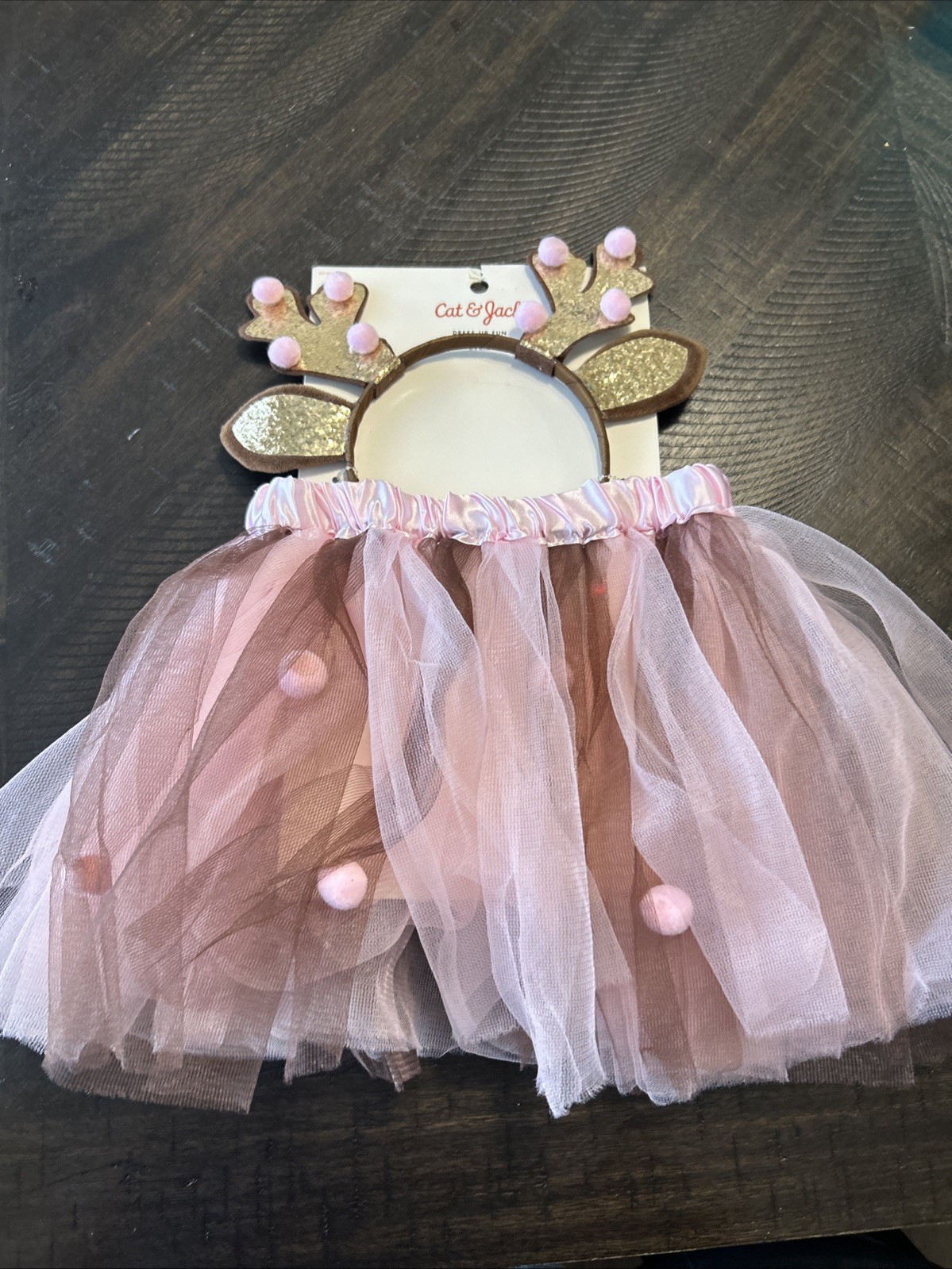 Cat And JackReindeer Deer Costume Tutu Headband Ages 3+ Girls Dress Up 2pk Pink