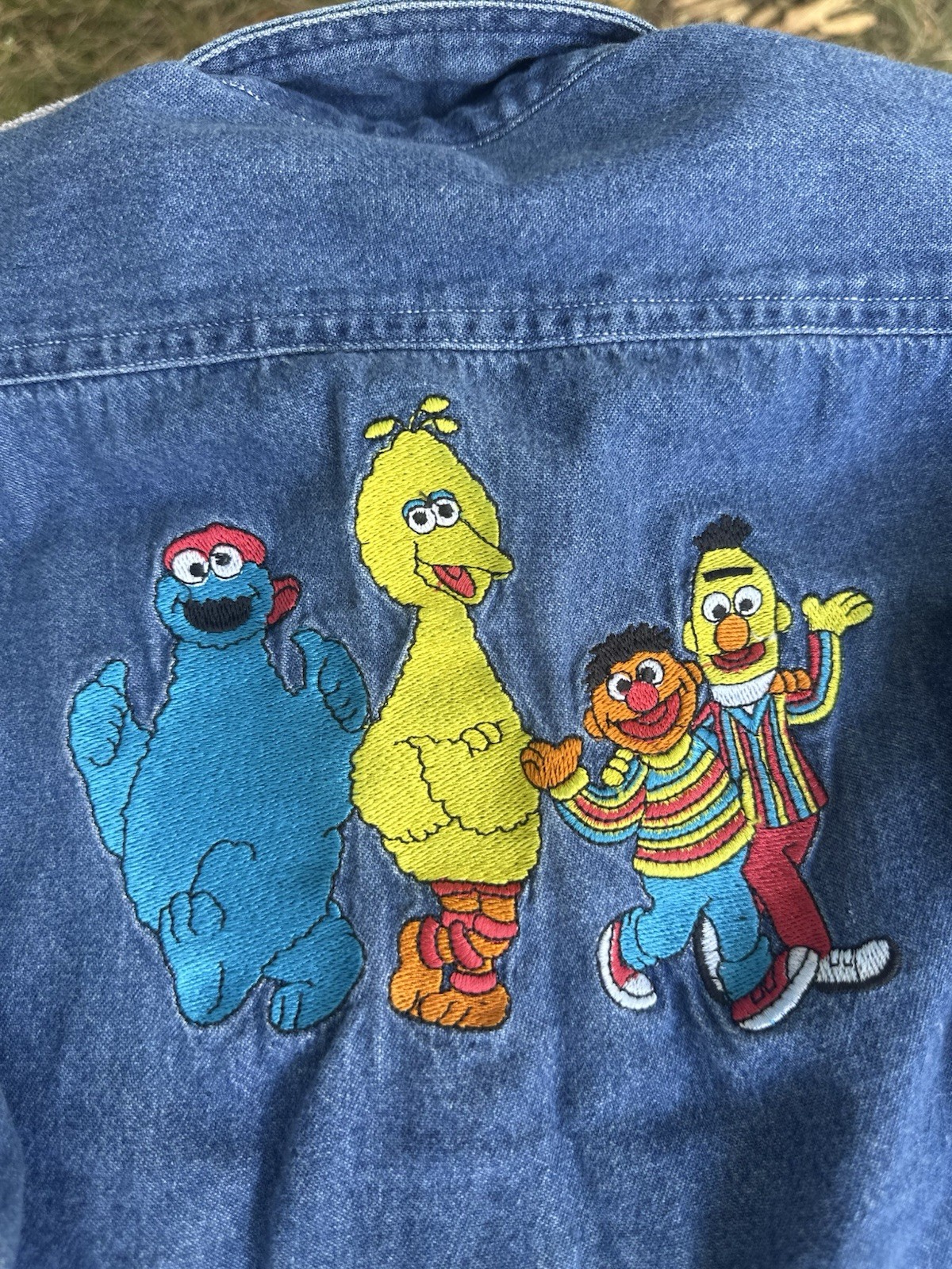 Vintage 90’s Sesame Street Elmo And Friends Denim Shirt And Pants 4t Read