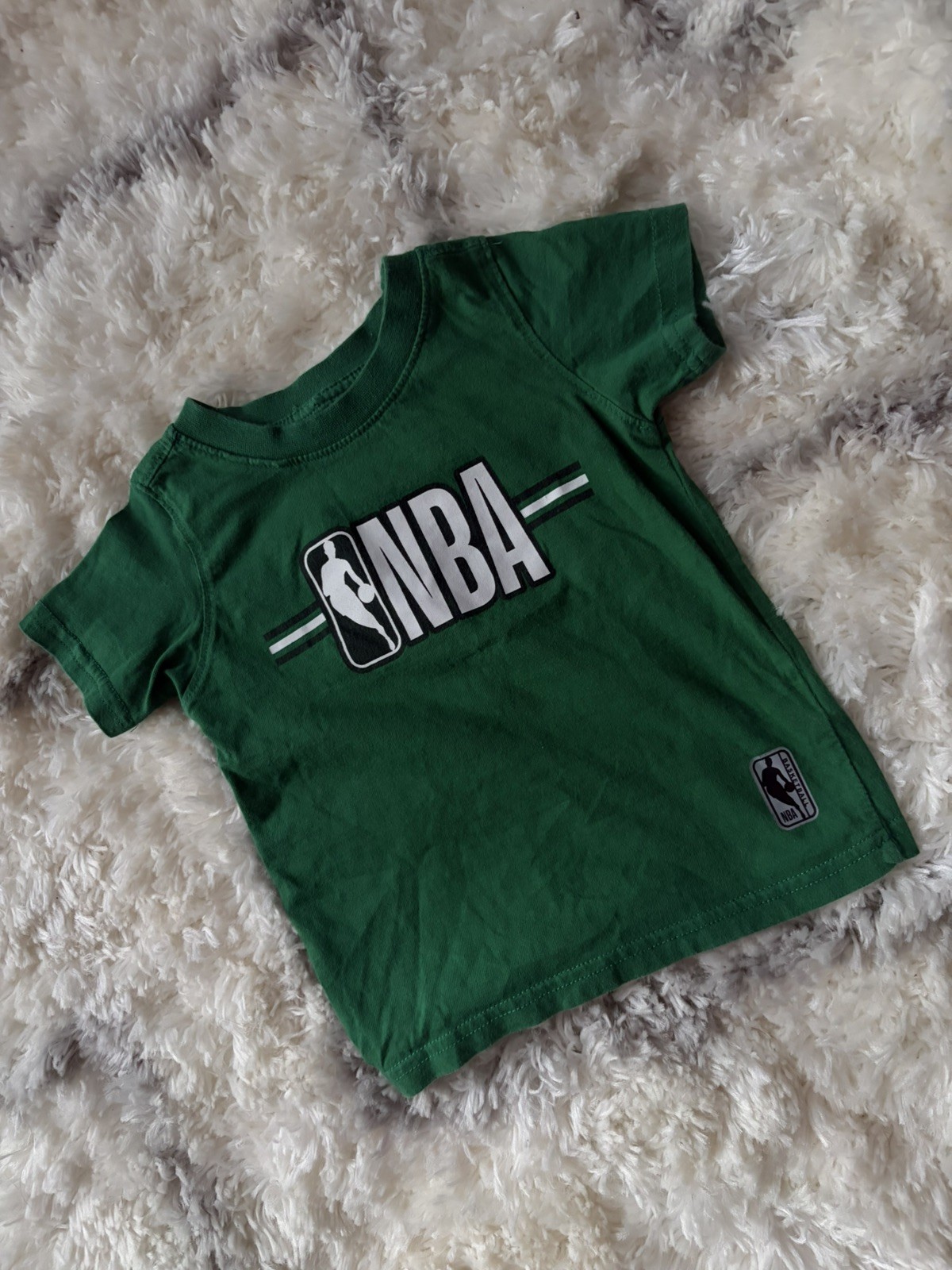 NBA Shirt Kids Green Graphic Print Short Sleeve Size 2T