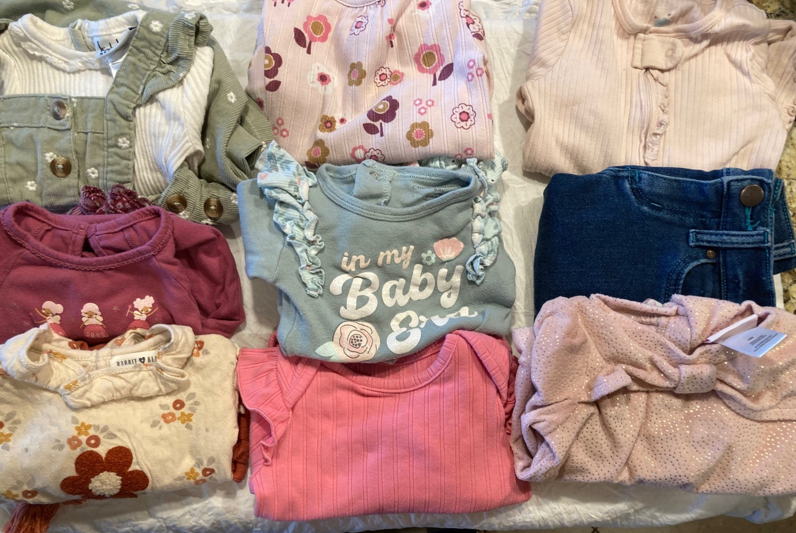 Lot of 9 Fall/Winter Baby Girl Clothes – 6- 9 mo – Wrangler, Nicole Miller