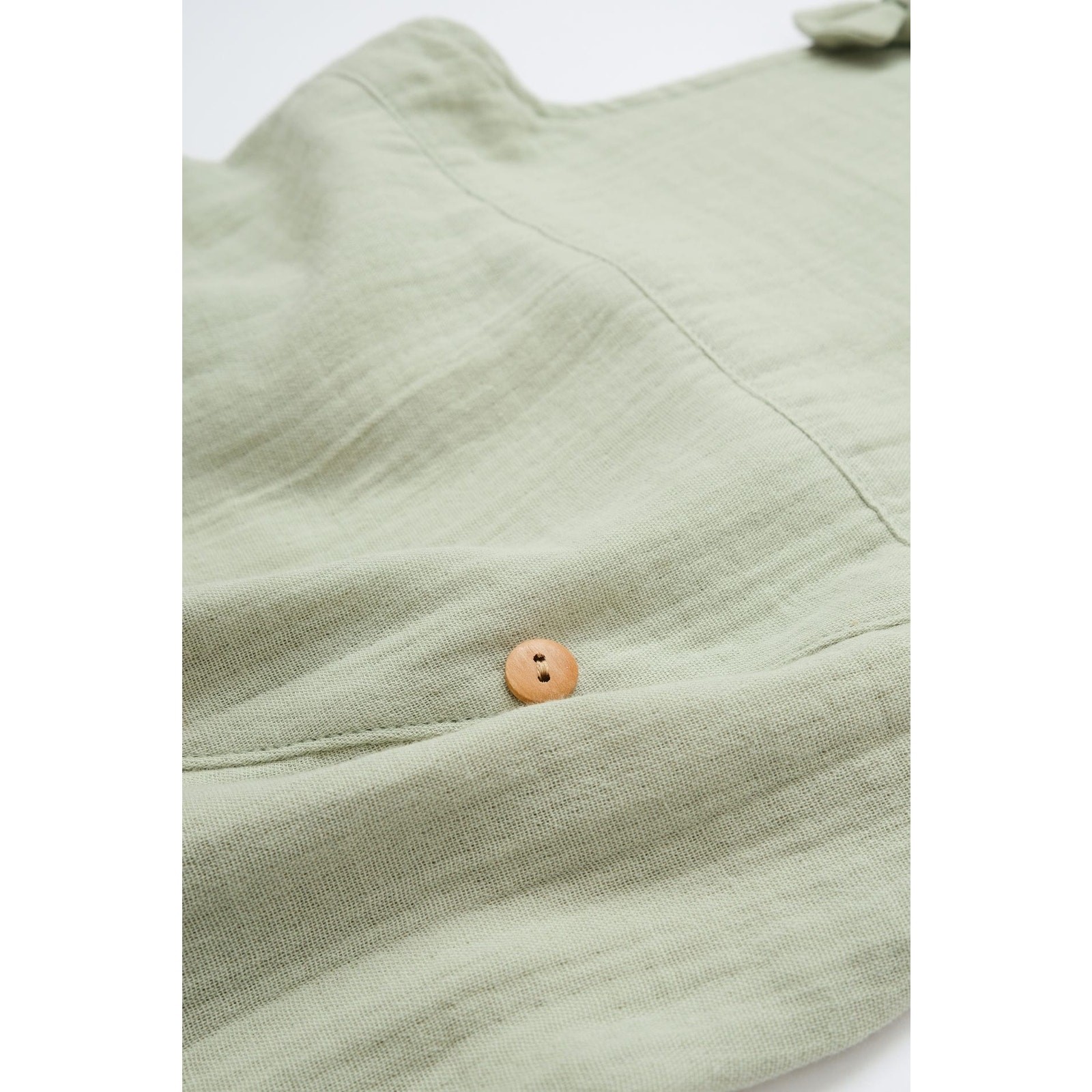 Organic Cotton Baby Overalls Green 3-6M GOTS Certified Romper