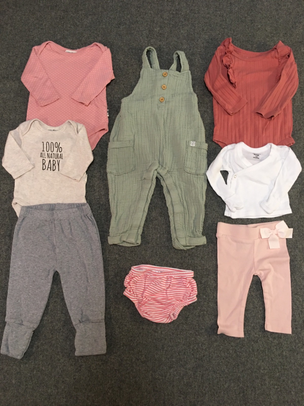 Organic Baby Girl NB 3-6M 6-9M Months Clothing Lot 8x Pieces Bulk All Season