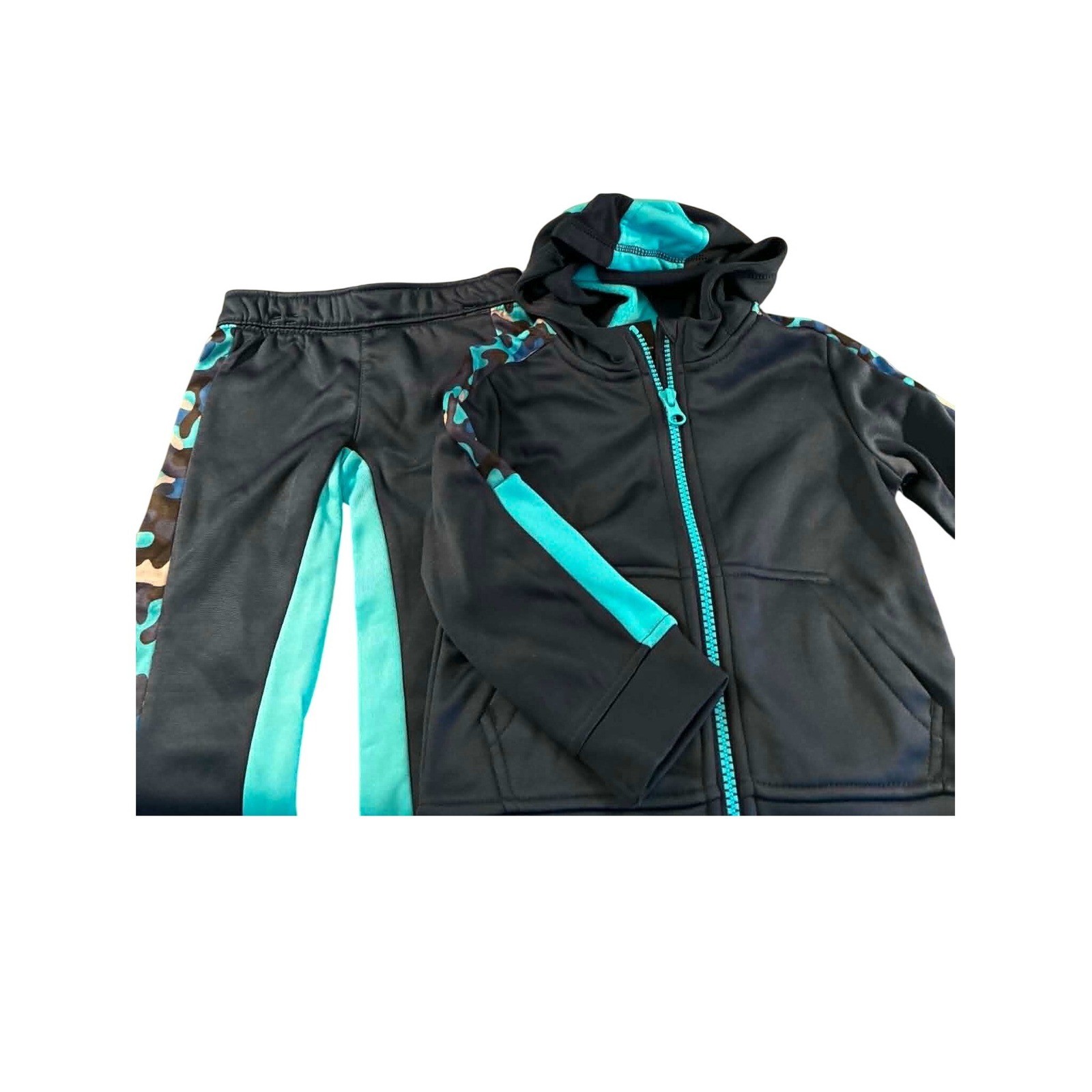 Athletic Works Tracksuit Set Baby Boy 18M Blue New Camo Zip Hoodie Joggers
