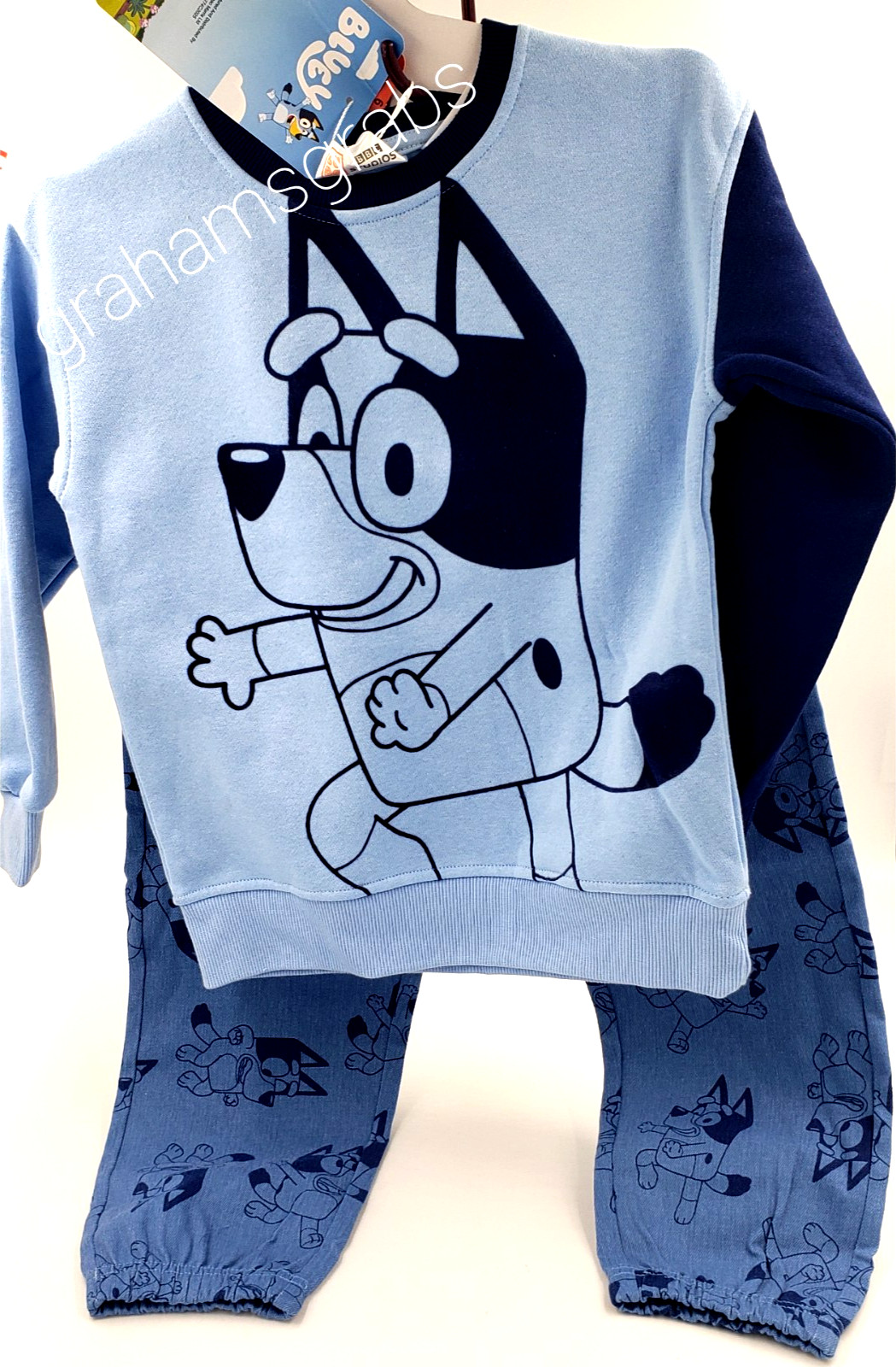 BLUEY KIDS CHARACTER 3-Piece DENIM SET jeans sweatshirt T-Shirt SIZE 5, 6, 7 NEW