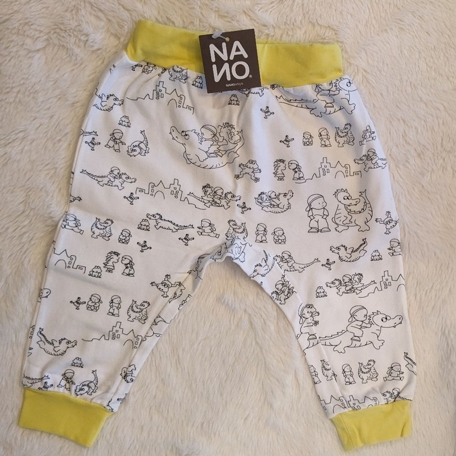 NANO 2-pc Outfit Dragon Fantasy Print Yellow Trim Crown Size Unisex 12m NWT