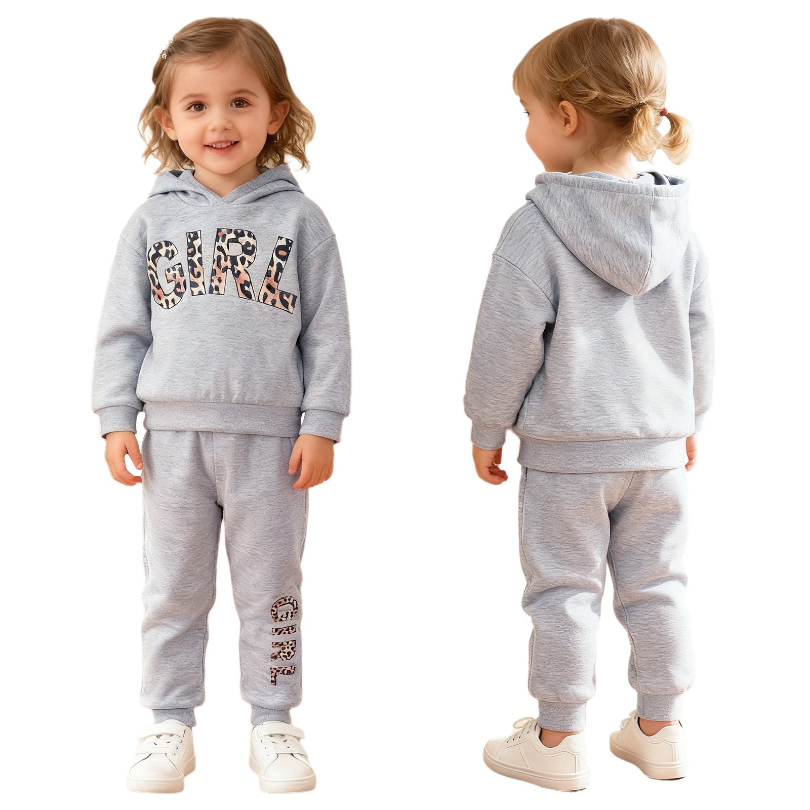 Baby Girls Sweatshirt With Pant Sports Outfit Round Neck 2-Piece Newborn Cute