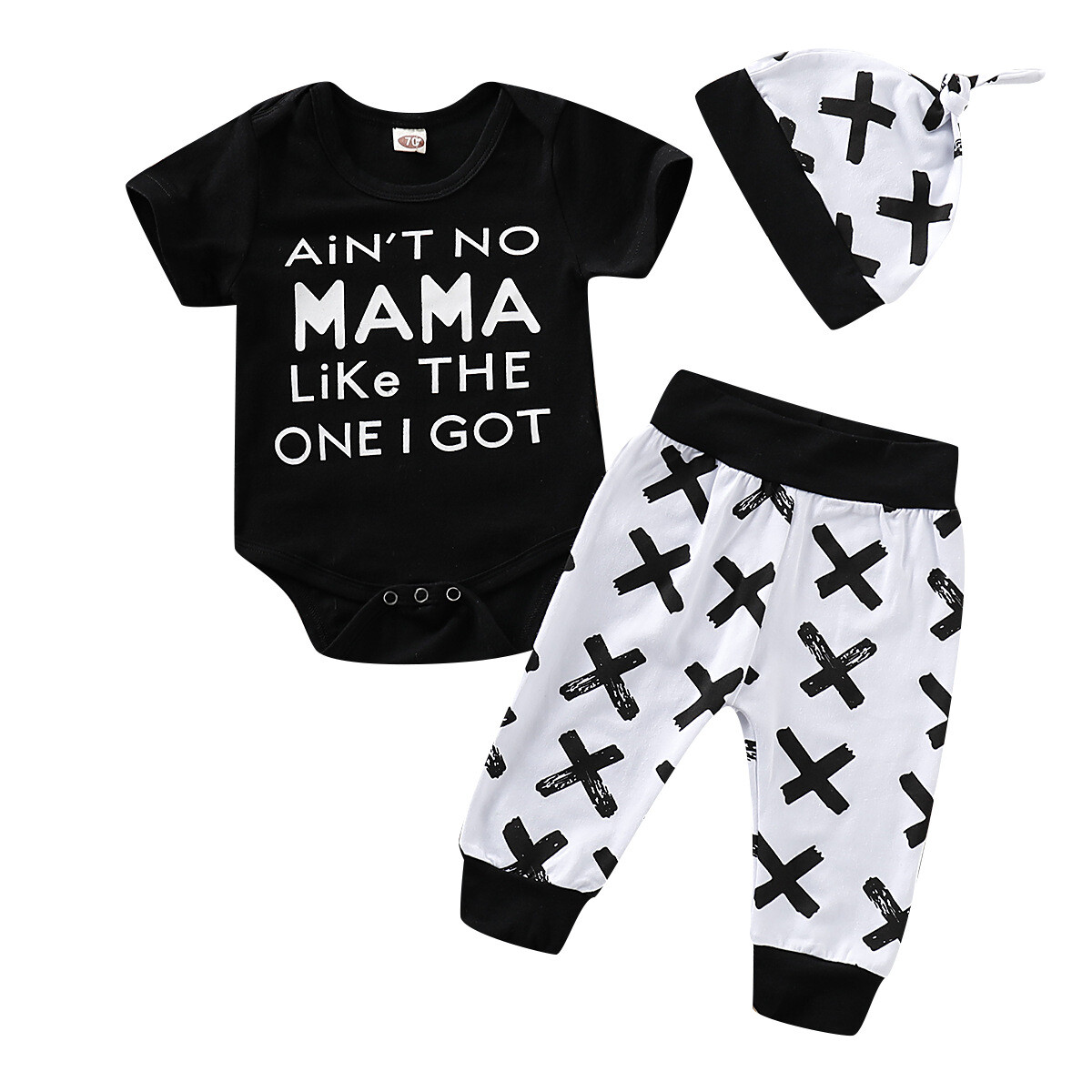 Infant Baby Girl Boy Clothes Set Letter Print Jumper Tops Pants Hat Outfits