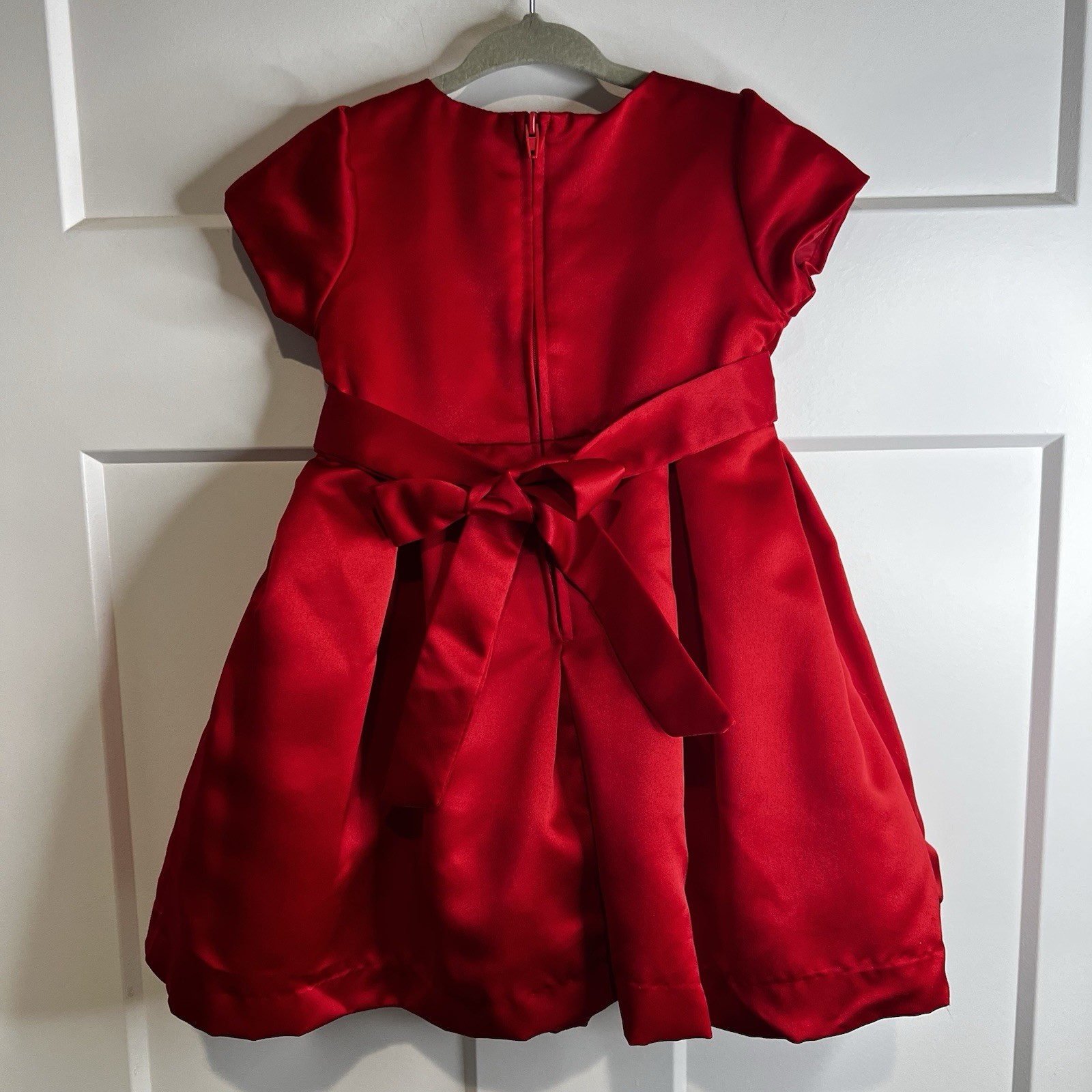 biscotti baby girl Collezioni Red Satin Dress Size 18 Months Bloomers Bows