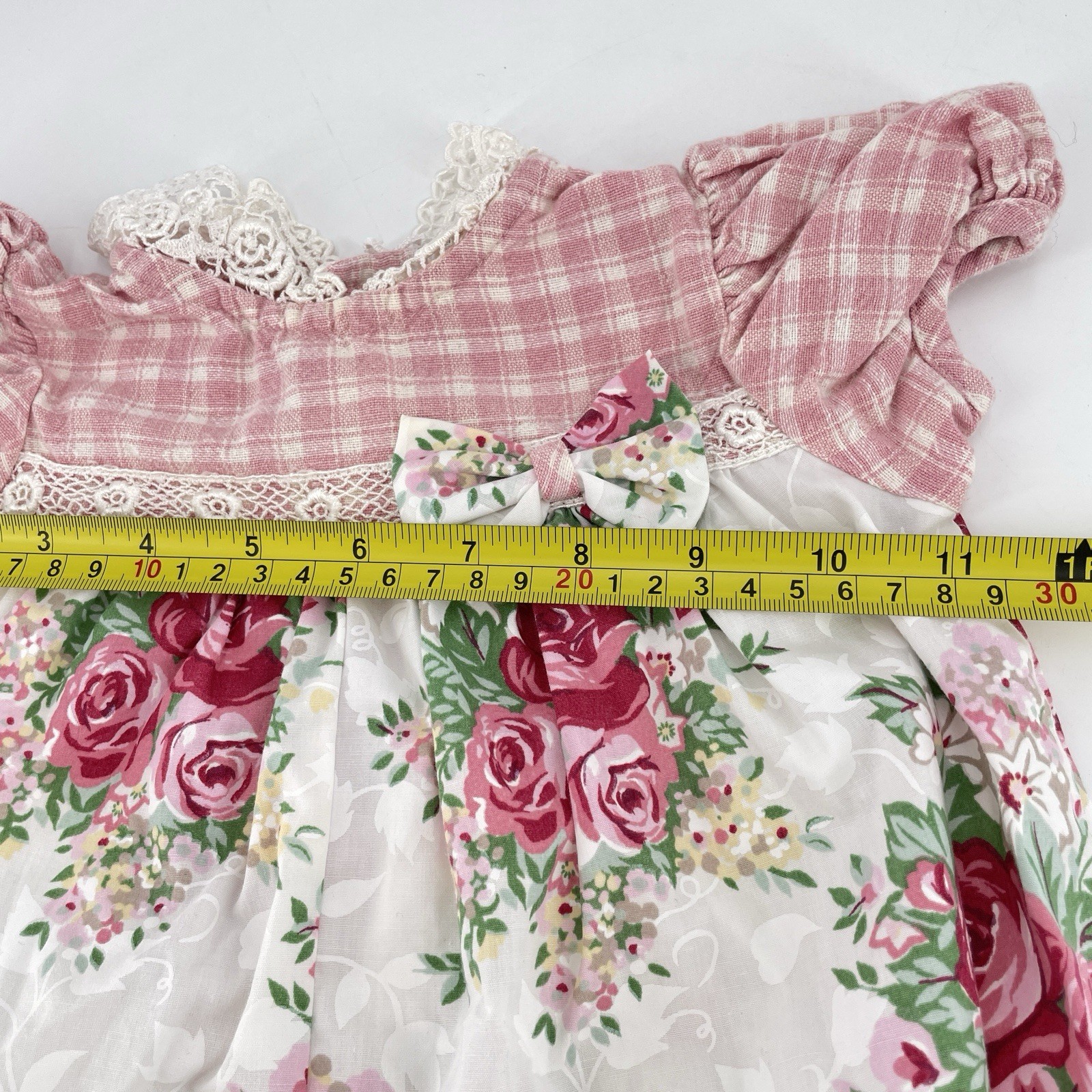 Carters 1 year Baby Infant Girl Smocked Romper with Bonnet Pink Snaps Cotton